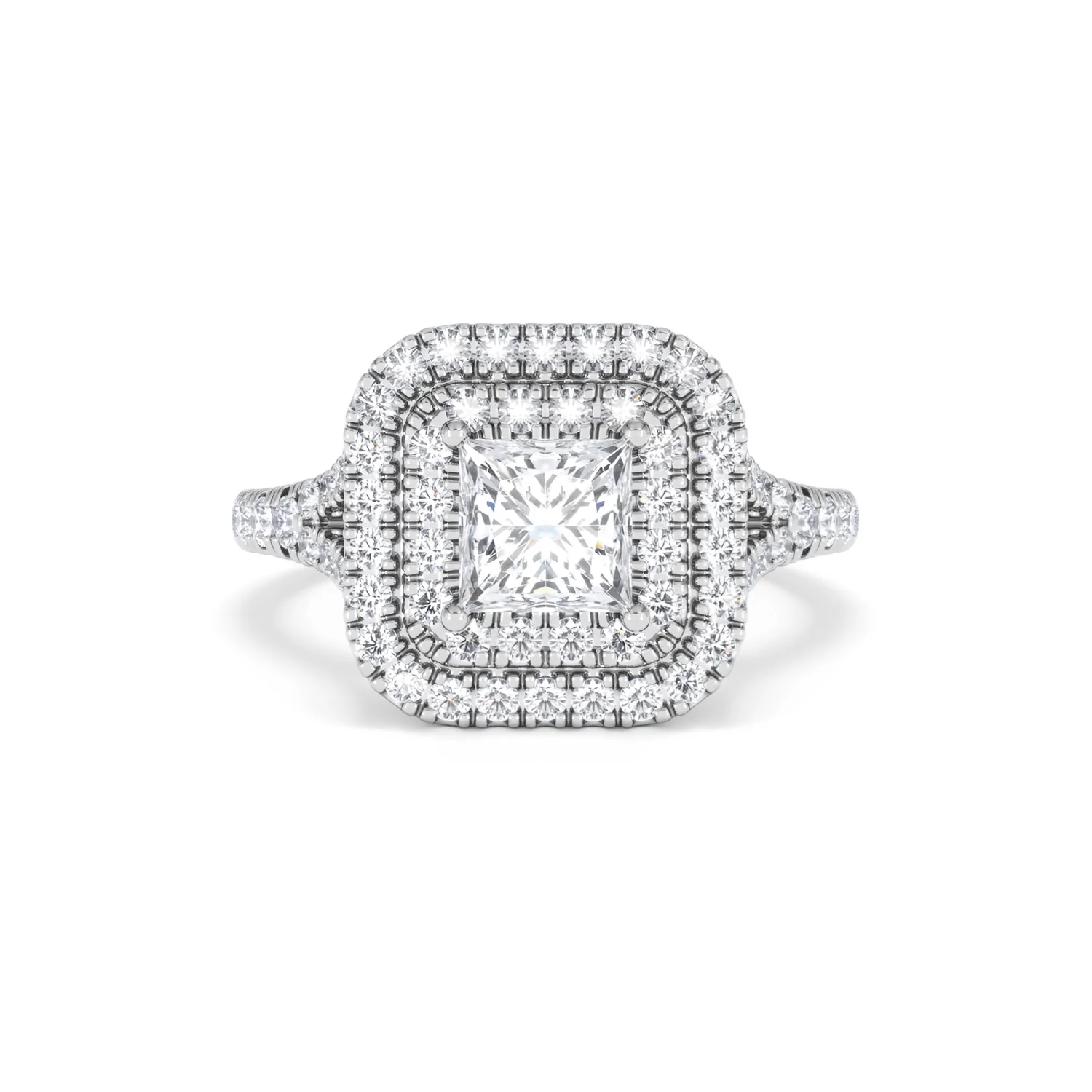 Cleopatra Lab Diamond Halo Engagement Ring in Platinum 1.85ct F/VS1 - Image 7