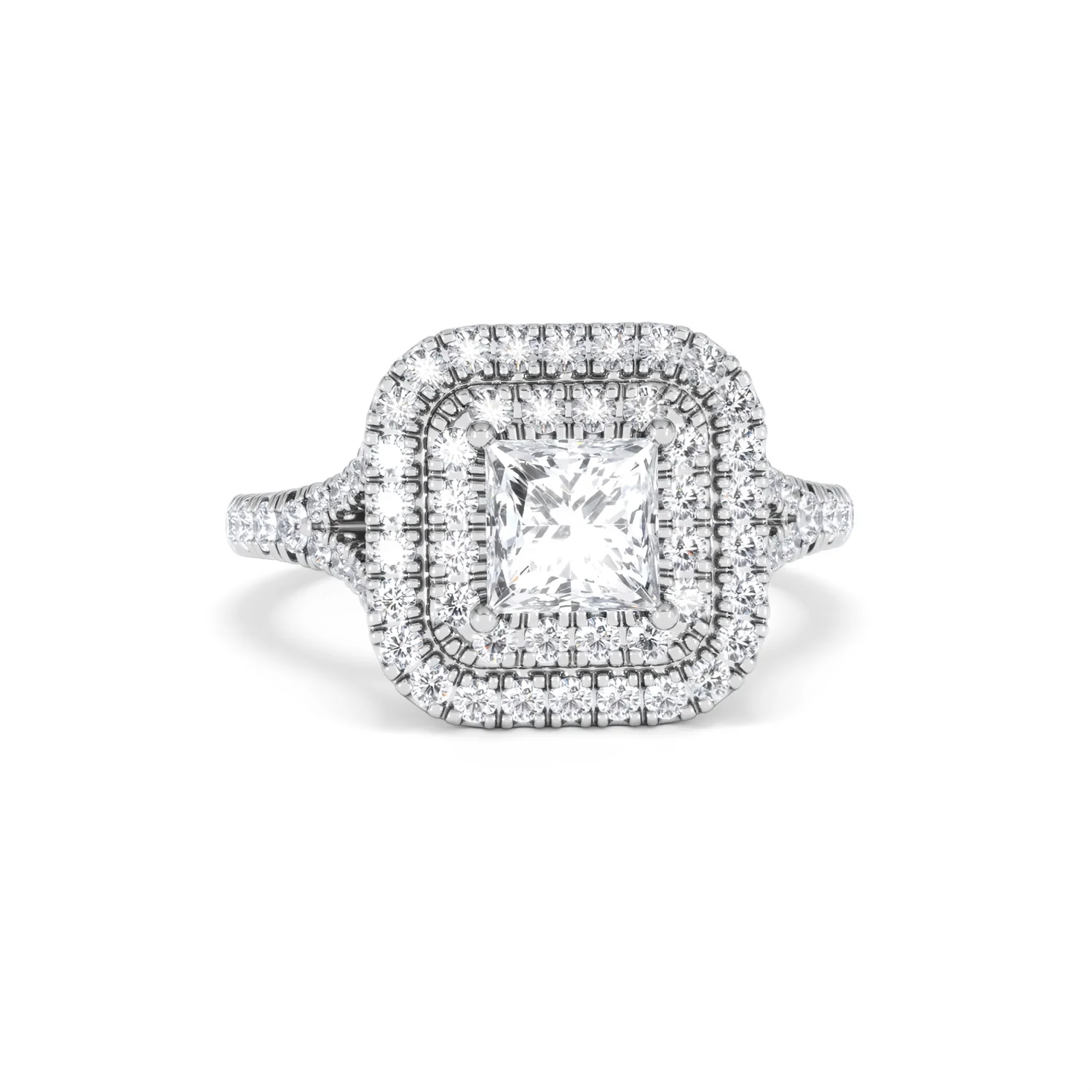 Cleopatra Lab Diamond Halo Engagement Ring in Platinum 1.85ct F/VS1 - Image 8