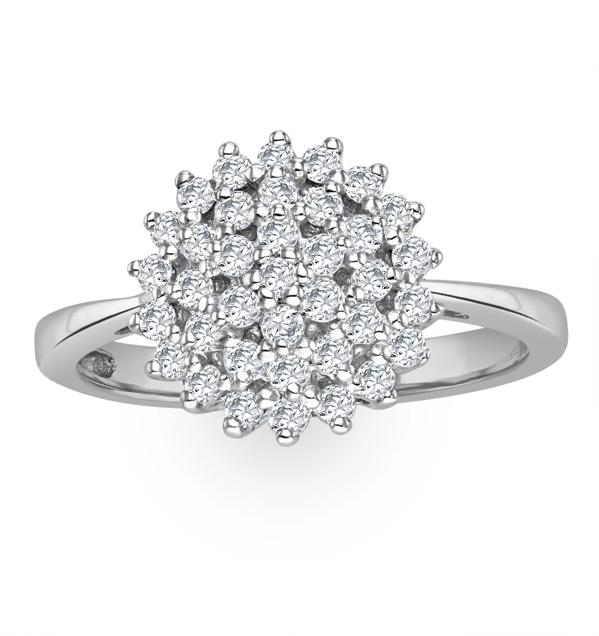 Cluster Lab Diamond Ring 0.33ct H/Si Set In 925 Silver - Image 3