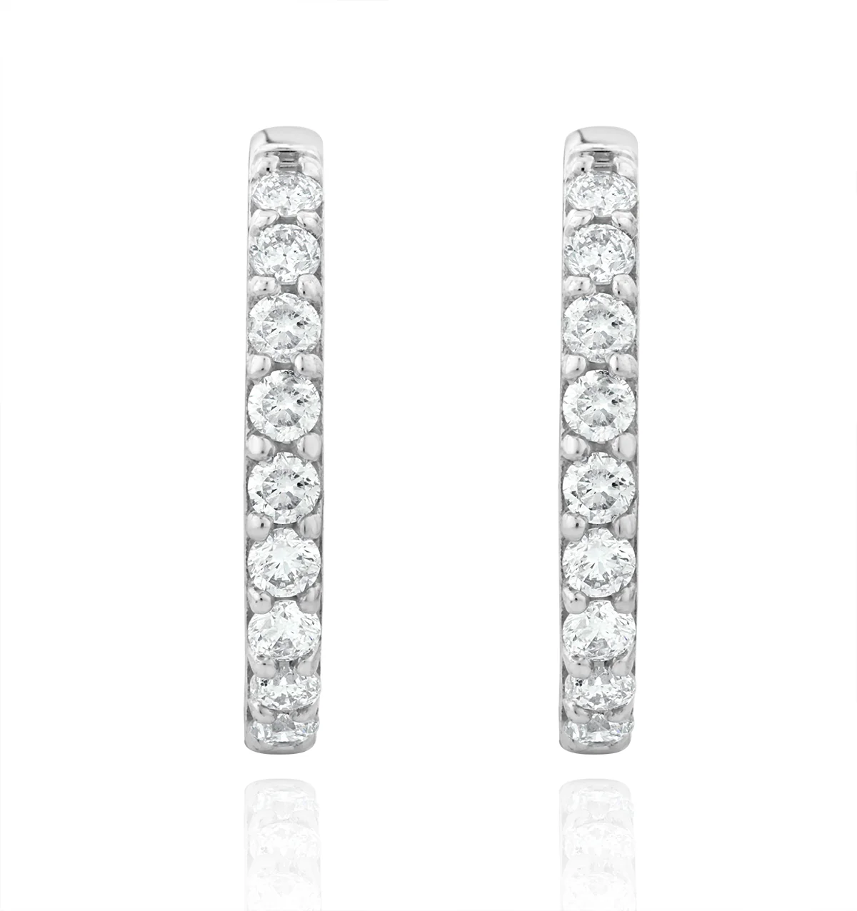 Comfort Huggie Lab Diamond Earrings 0.25ct H/Si in 9K White Gold - Image 3
