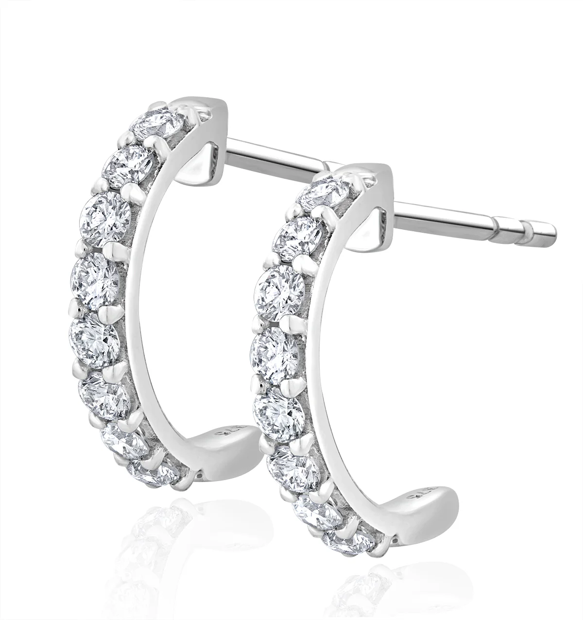 Comfort Huggie Lab Diamond Earrings 0.50ct H/Si in 9K White Gold