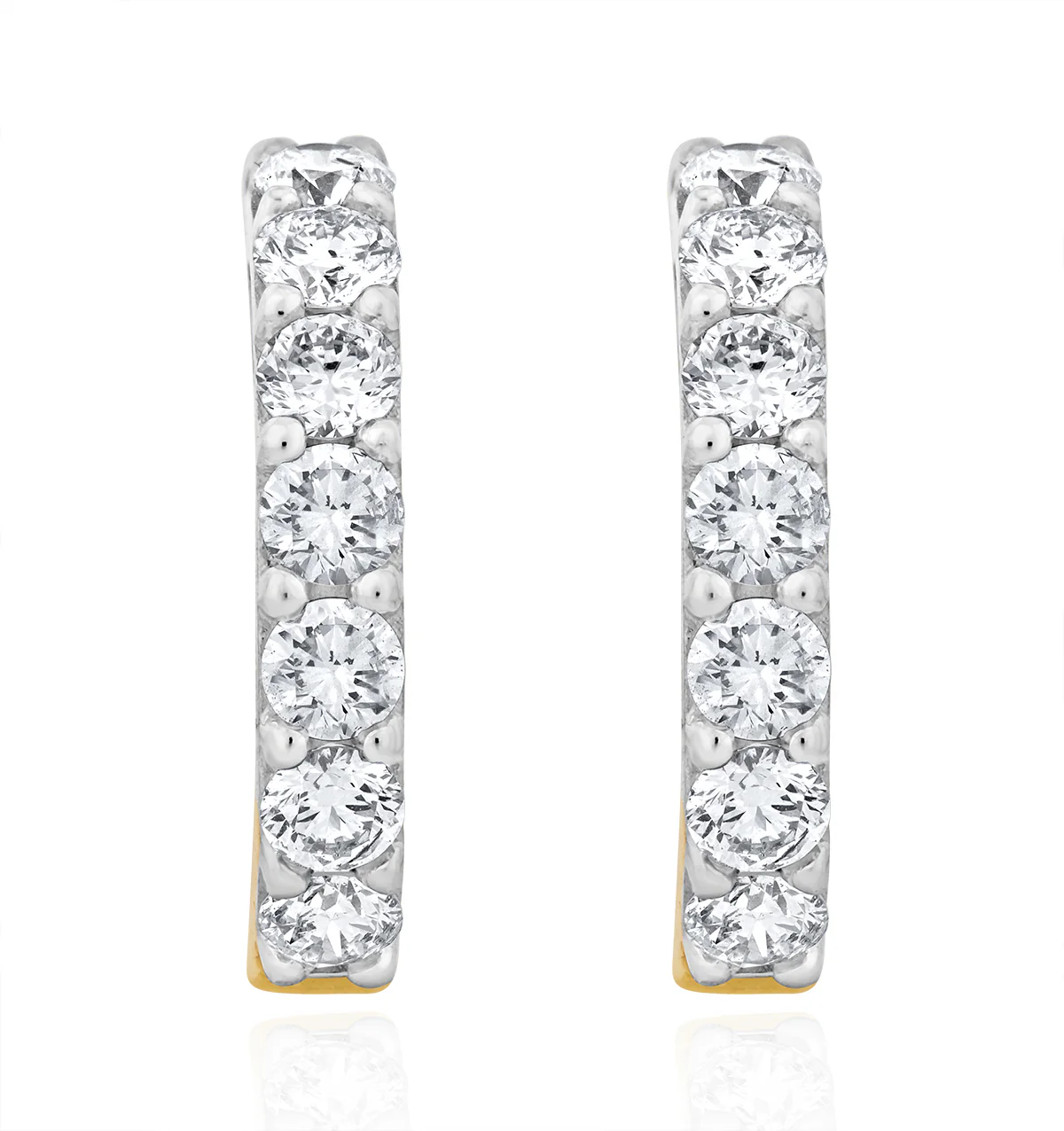 Comfort Huggie Lab Diamond Earrings 1.00ct H/Si in 9K Gold - Image 3