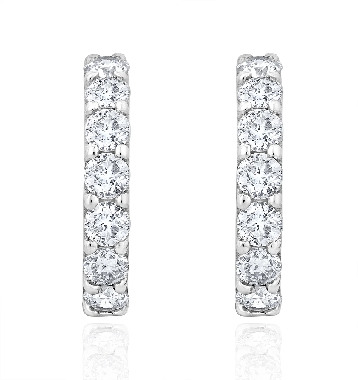 Comfort Huggie Lab Diamond Earrings 1.00ct H/Si in 9K White Gold - Image 3