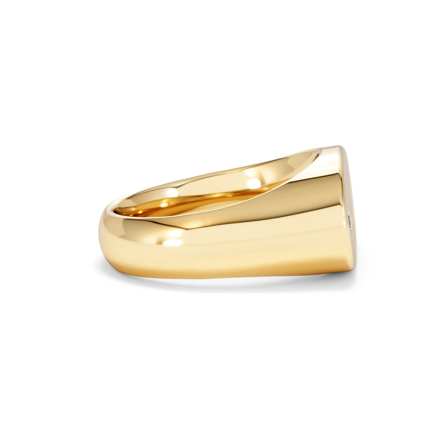 Crest 0.03ct Lab Diamond Men's Oblong Signet Ring in 18K Yellow Gold Vermeil - Image 27