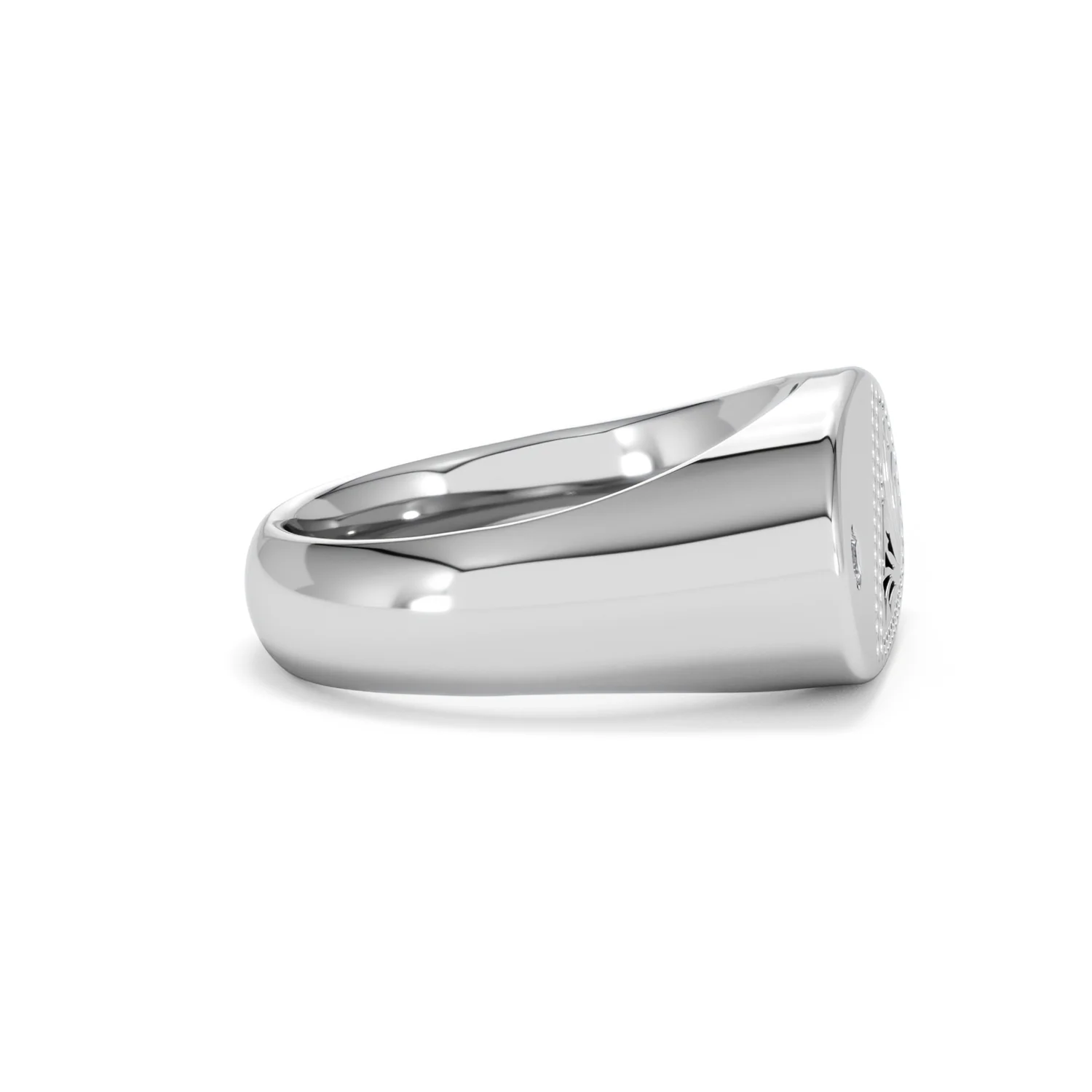 Crest 0.03ct Lab Diamond Men's Oblong Signet Ring in Sterling Silver - Image 26