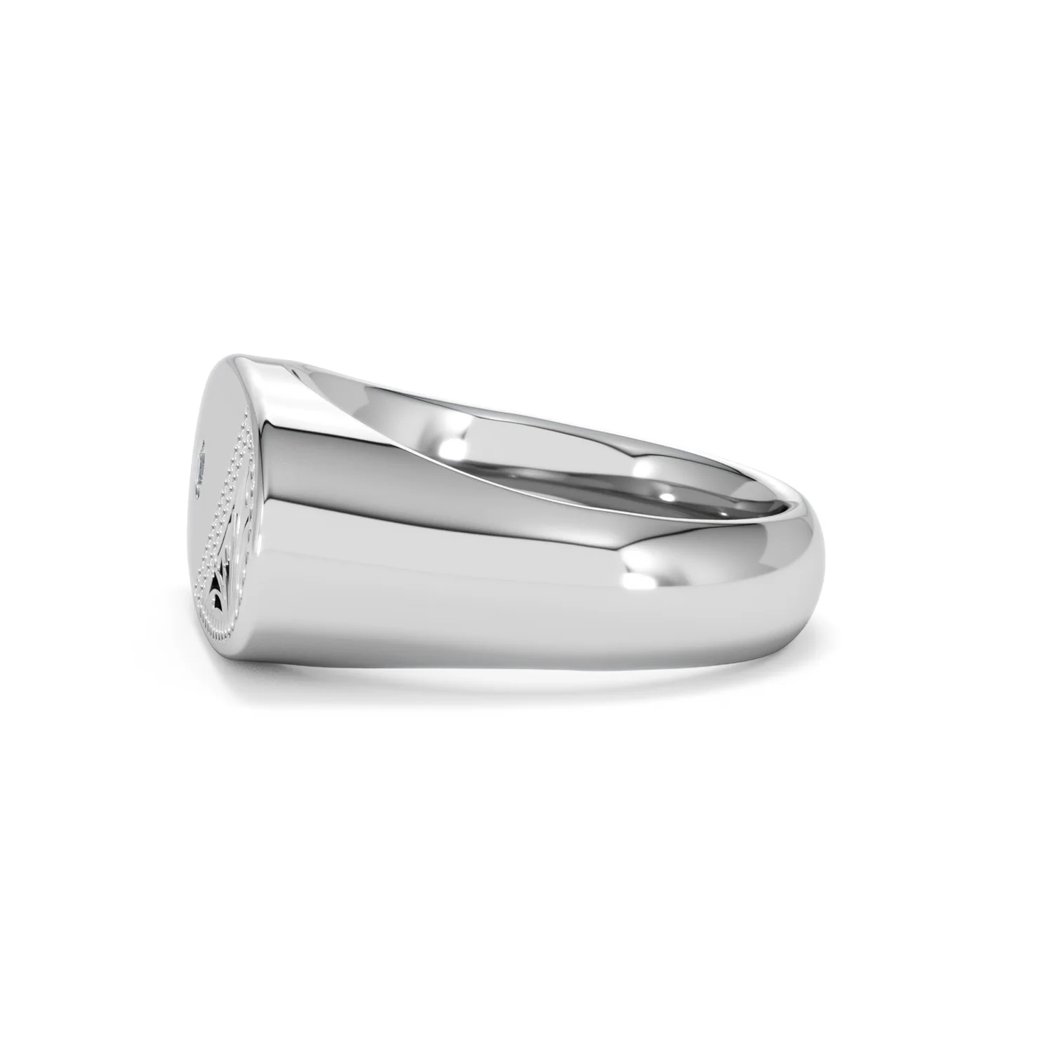 Crest 0.03ct Lab Diamond Men's Oblong Signet Ring in Sterling Silver - Image 70