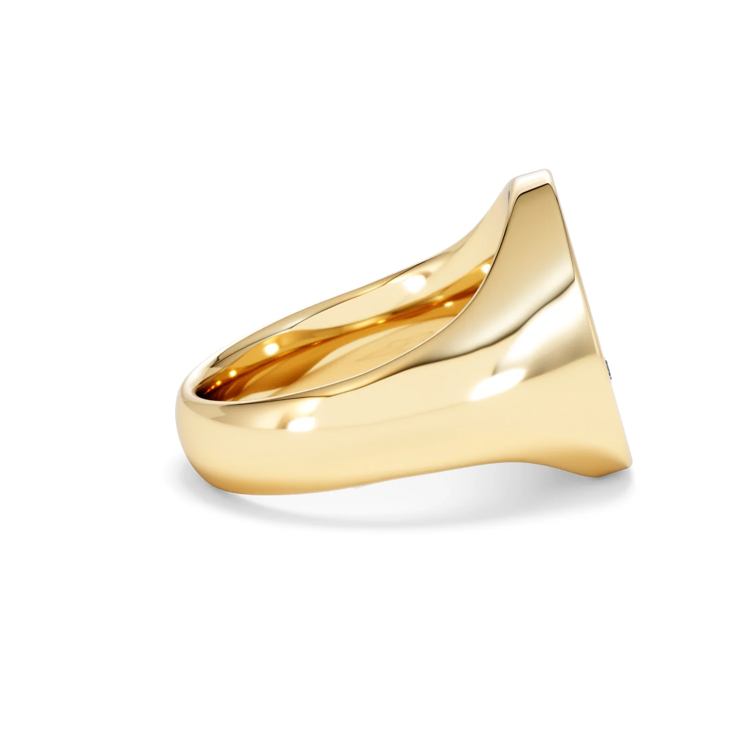 Crest 0.03ct Lab Diamond Men's Oval Signet Ring in 18K Yellow Gold Vermeil - Image 27
