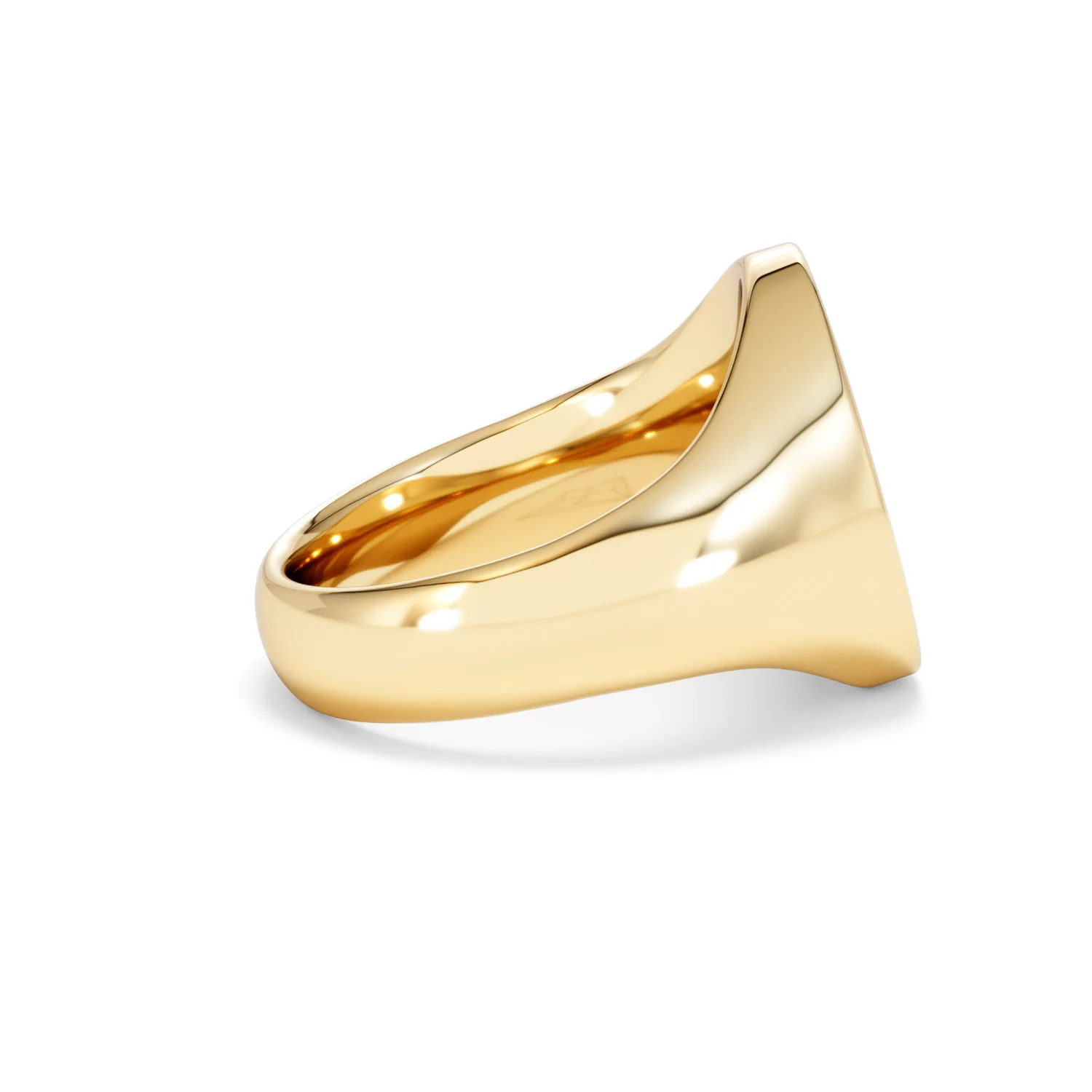 Crest 0.03ct Lab Diamond Men's Oval Signet Ring in 18K Yellow Gold Vermeil - Image 28