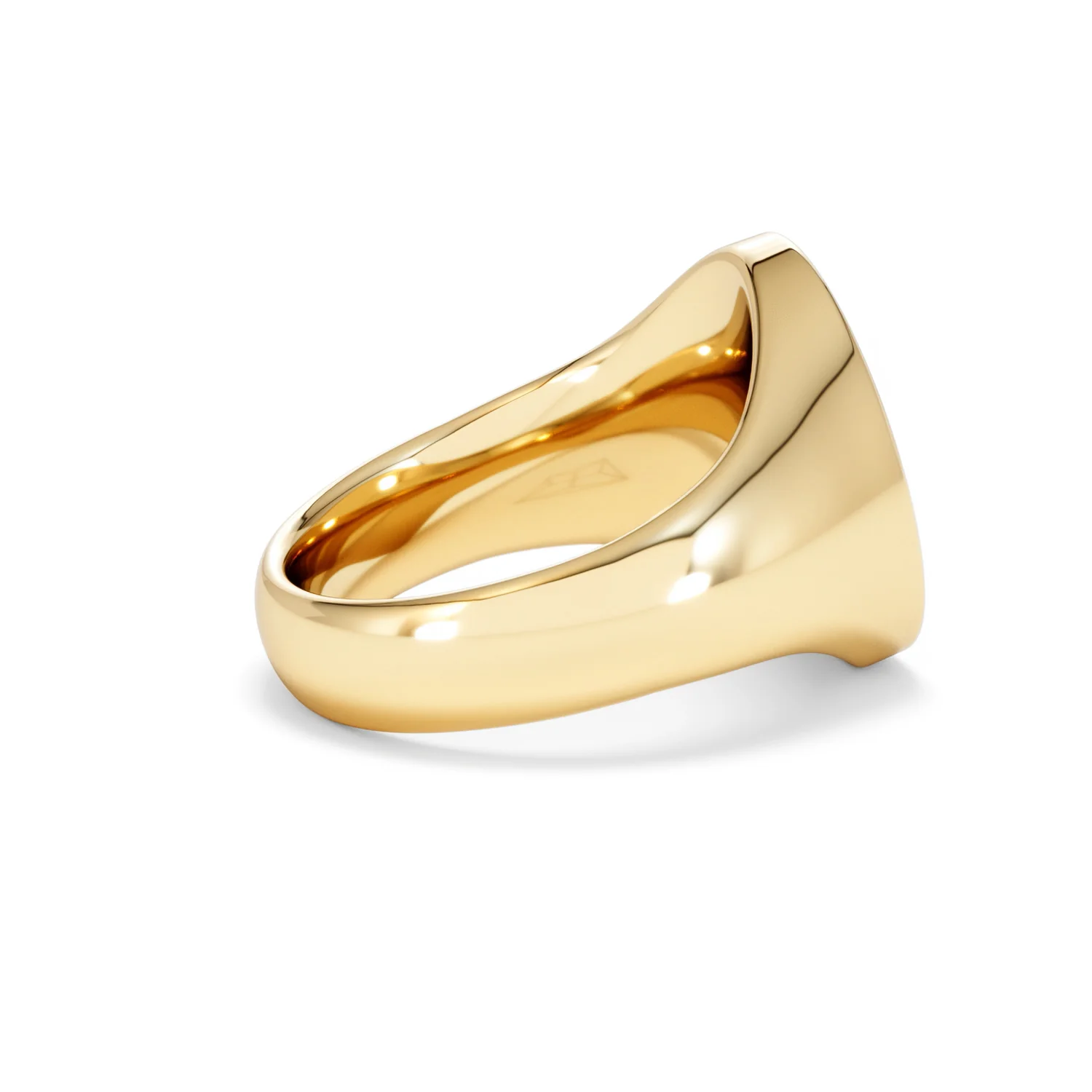 Crest 0.03ct Lab Diamond Men's Oval Signet Ring in 18K Yellow Gold Vermeil - Image 31
