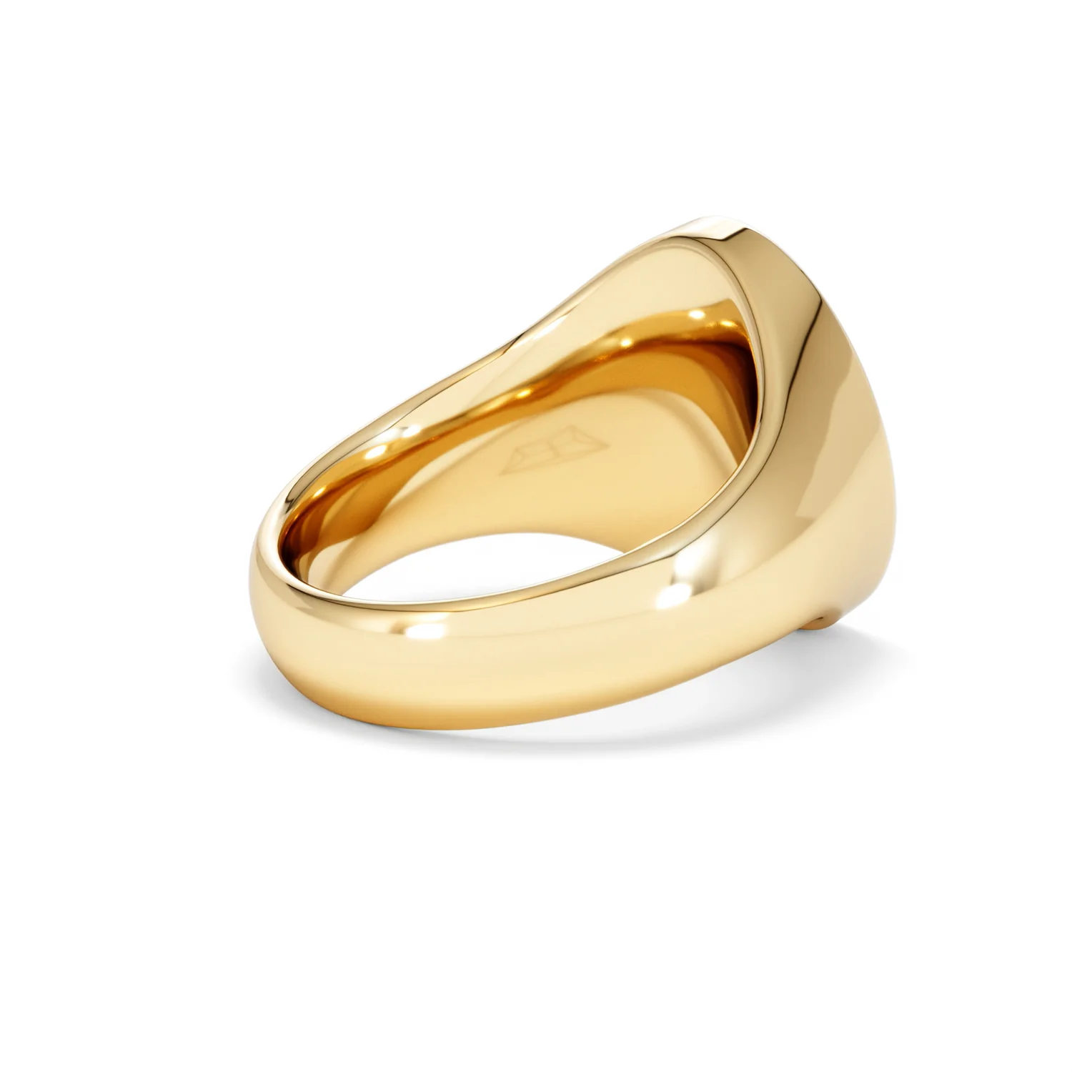 Crest 0.03ct Lab Diamond Men's Oval Signet Ring in 18K Yellow Gold Vermeil - Image 35