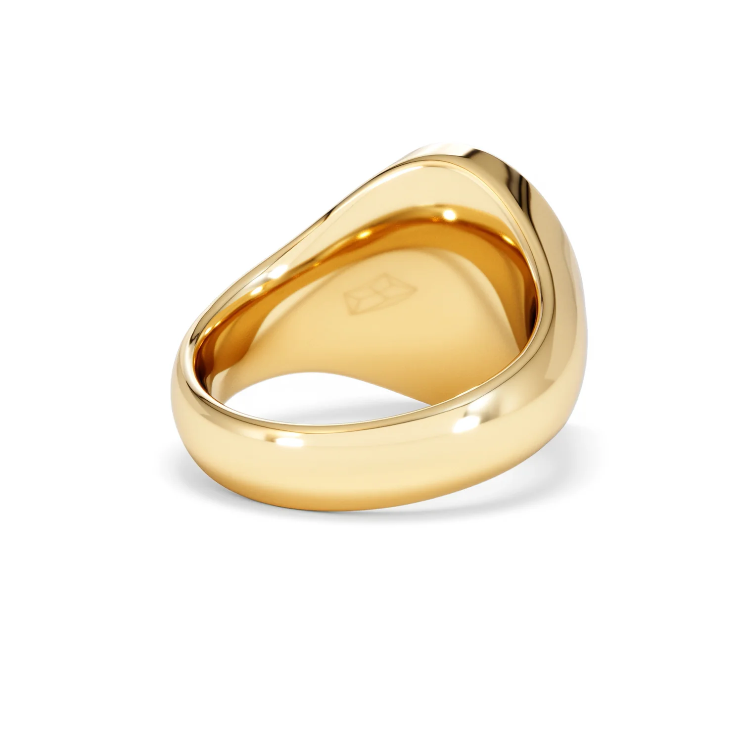 Crest 0.03ct Lab Diamond Men's Oval Signet Ring in 18K Yellow Gold Vermeil - Image 40