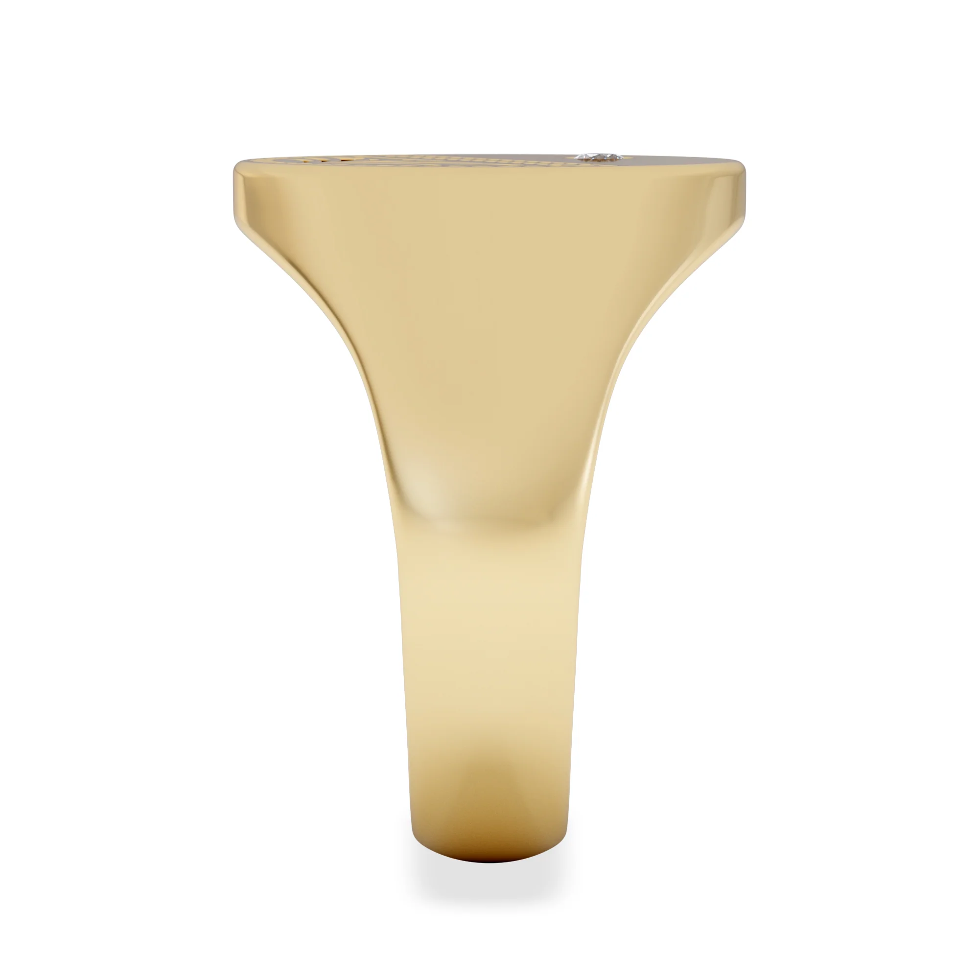 Crest 0.03ct Lab Diamond Men's Oval Signet Ring in 18K Yellow Gold Vermeil - Image 5