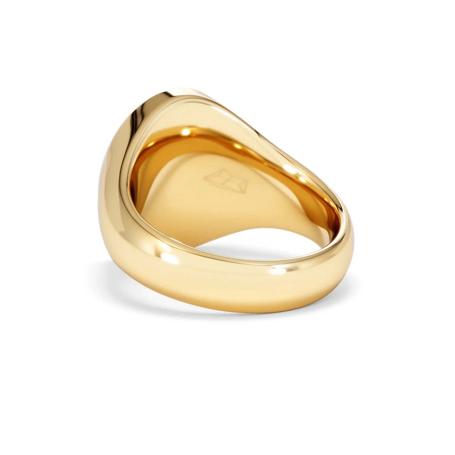 Crest 0.03ct Lab Diamond Men's Oval Signet Ring in 18K Yellow Gold Vermeil - Image 54