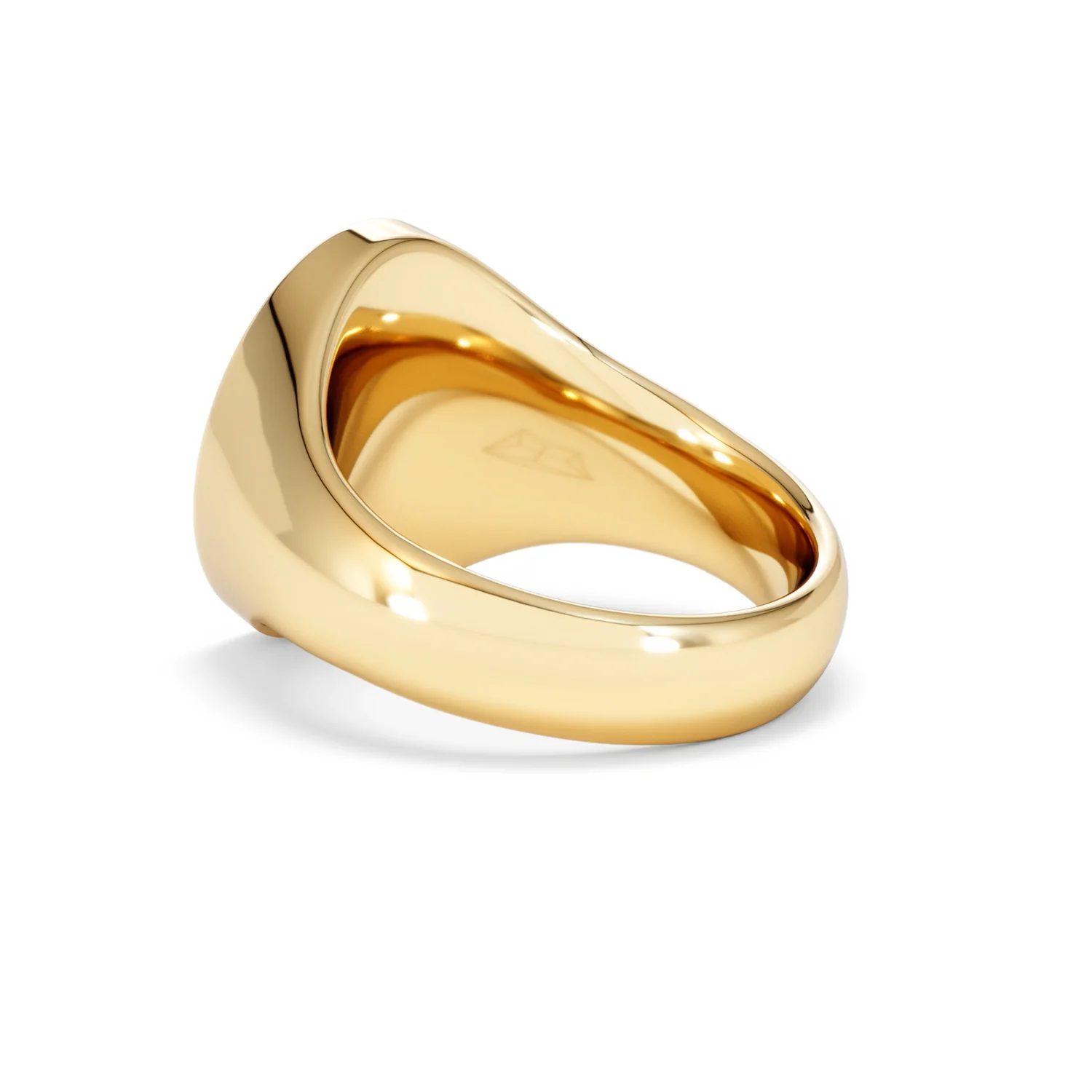 Crest 0.03ct Lab Diamond Men's Oval Signet Ring in 18K Yellow Gold Vermeil - Image 58