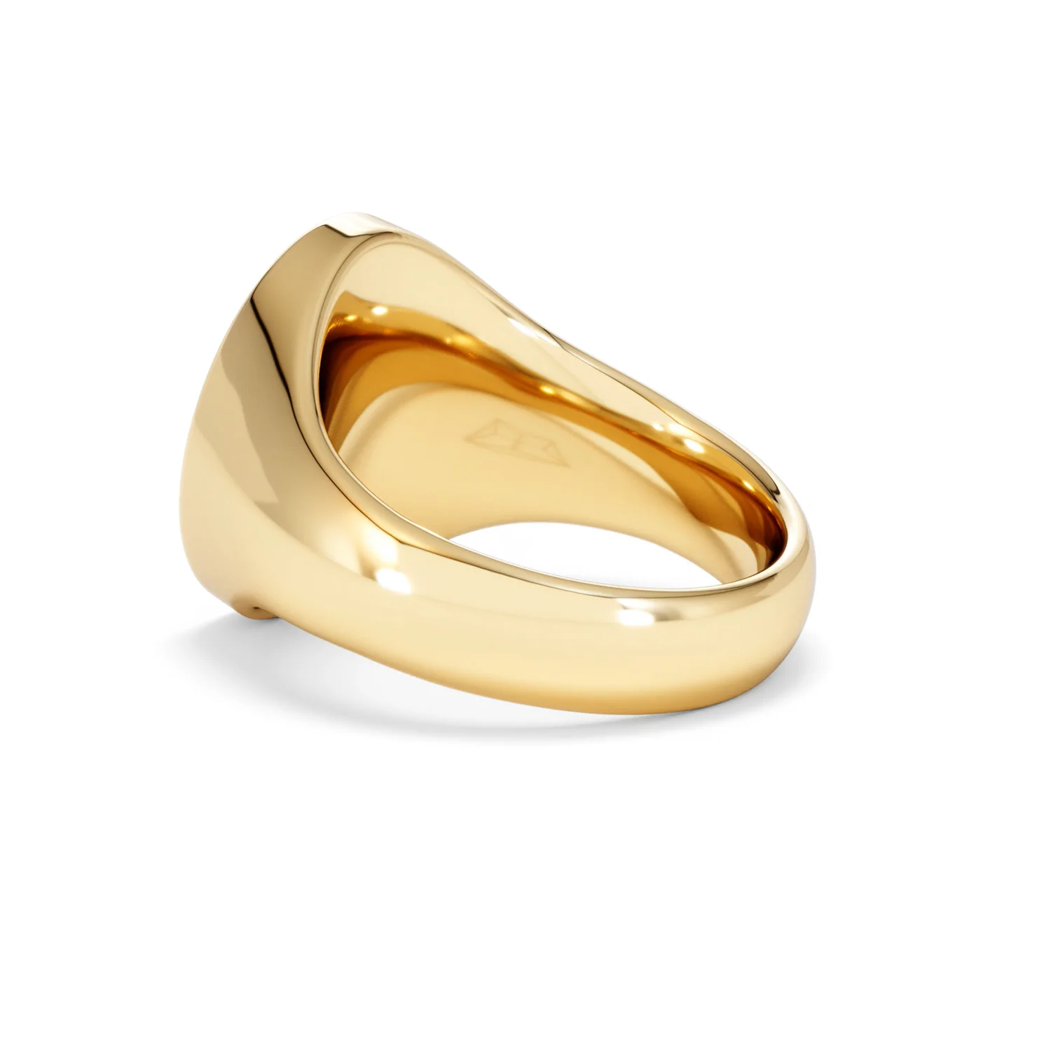 Crest 0.03ct Lab Diamond Men's Oval Signet Ring in 18K Yellow Gold Vermeil - Image 59