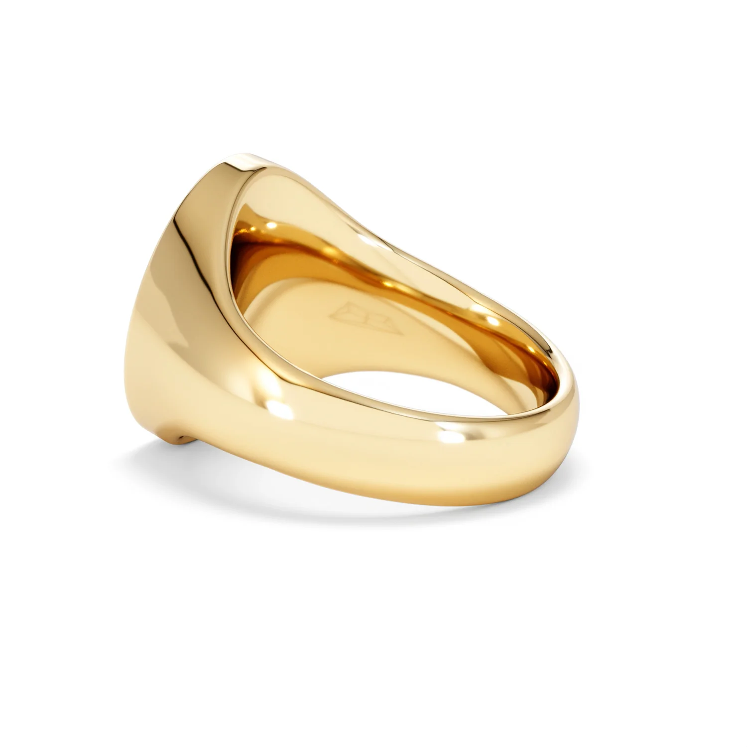 Crest 0.03ct Lab Diamond Men's Oval Signet Ring in 18K Yellow Gold Vermeil - Image 60