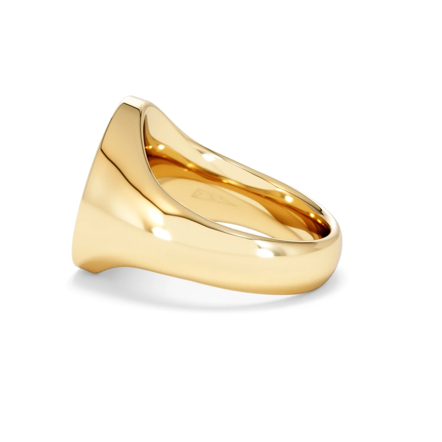 Crest 0.03ct Lab Diamond Men's Oval Signet Ring in 18K Yellow Gold Vermeil - Image 64