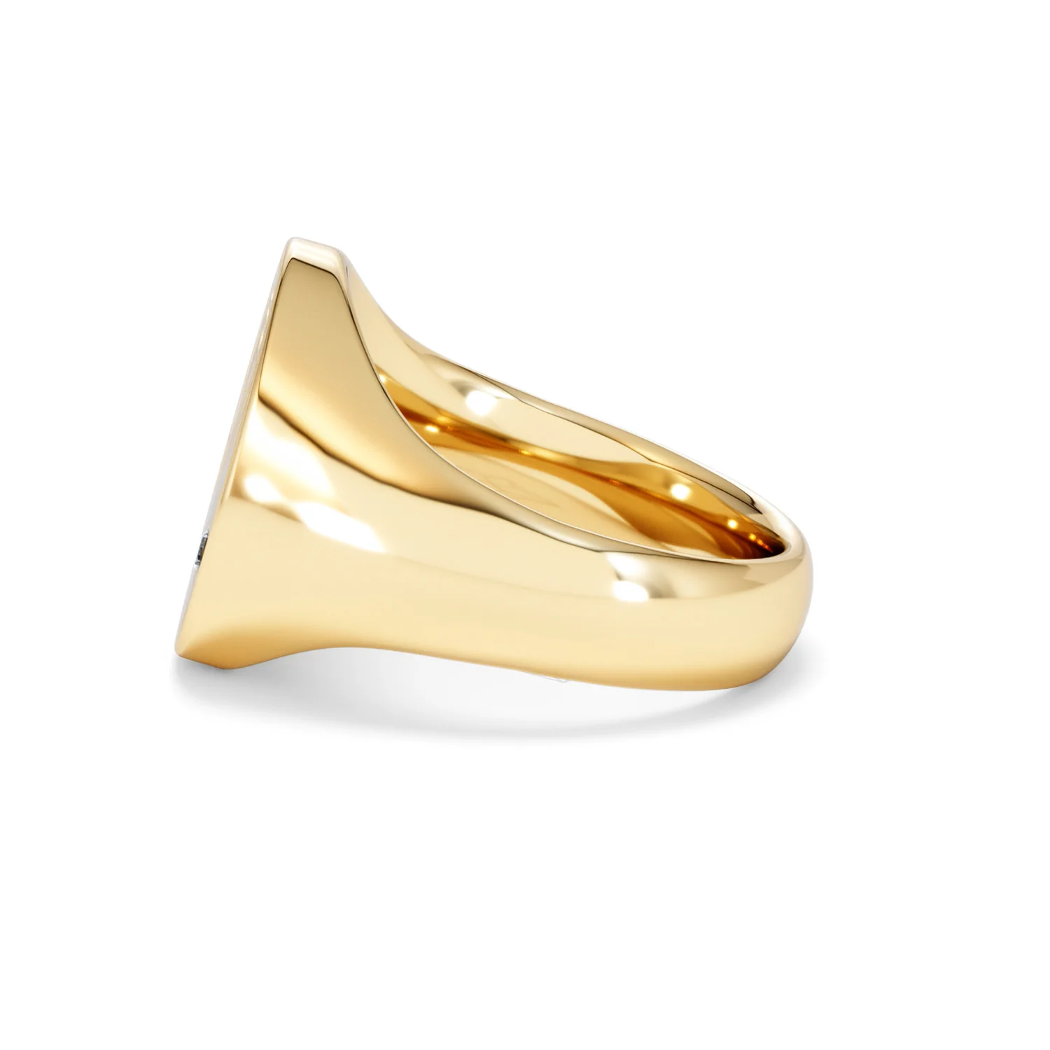 Crest 0.03ct Lab Diamond Men's Oval Signet Ring in 18K Yellow Gold Vermeil - Image 67