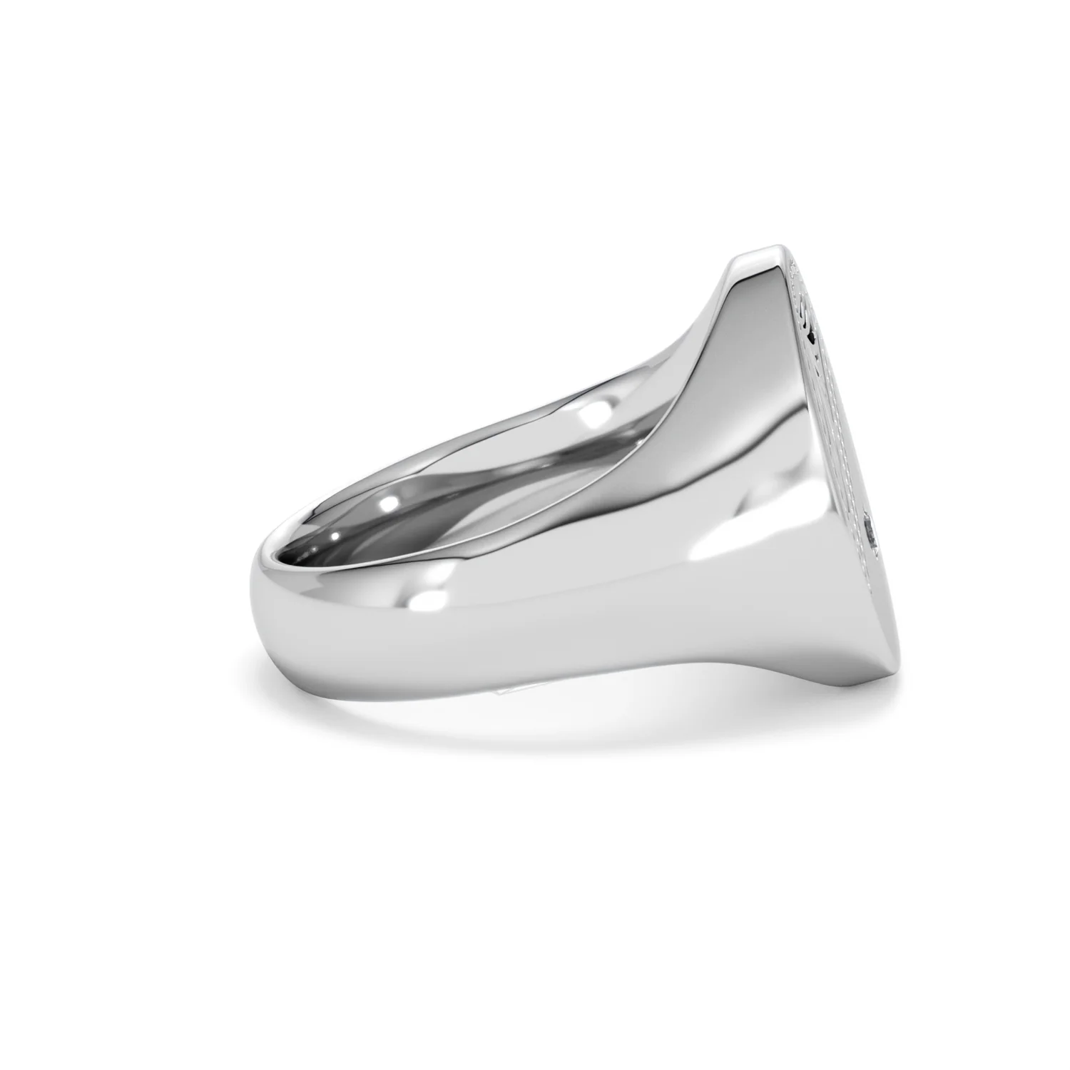 Crest 0.03ct Lab Diamond Men's Oval Signet Ring in Sterling Silver - Image 26