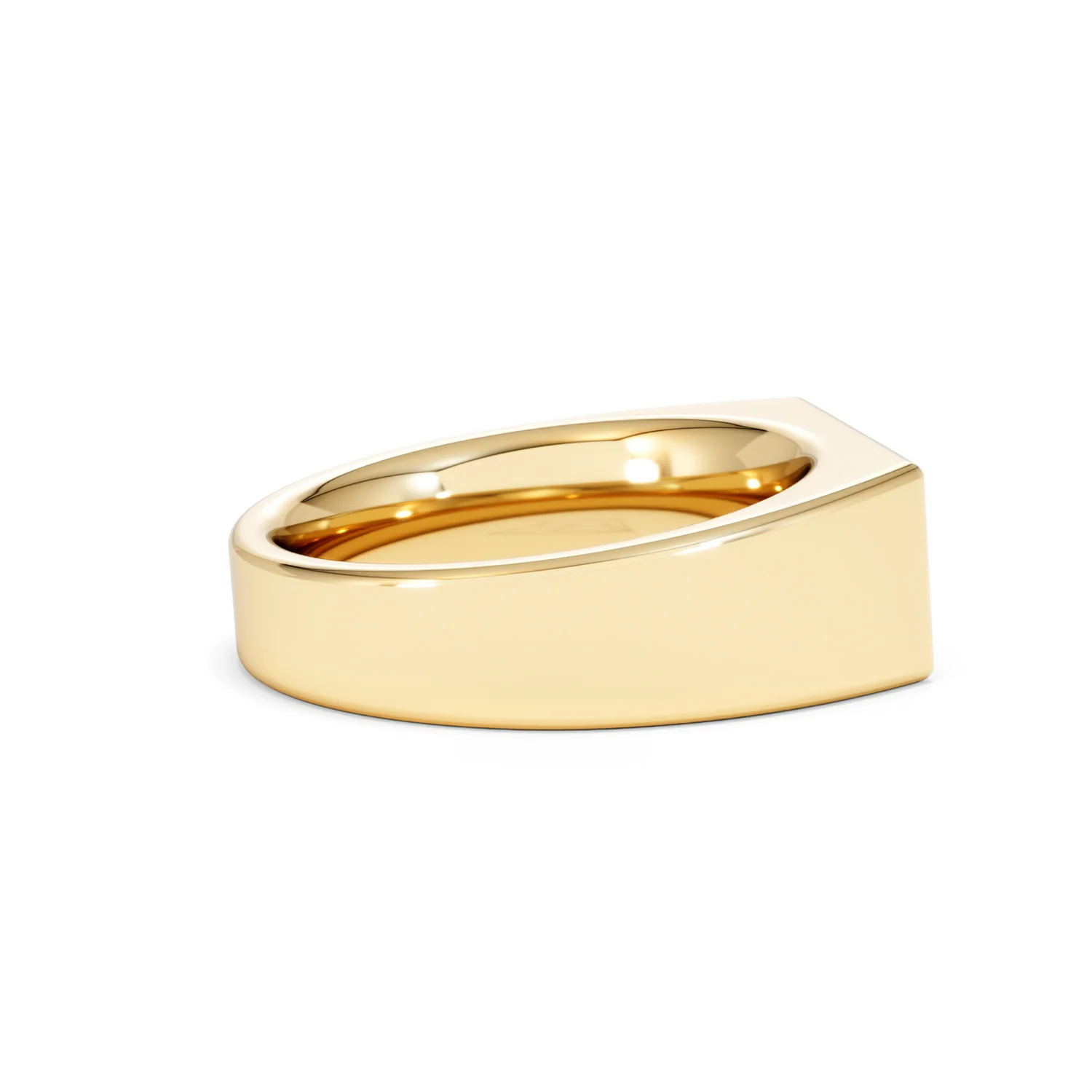 Crest 0.03ct Lab Diamond Men's Rectangle Signet Ring in 18K Yellow Gold Vermeil - Image 31