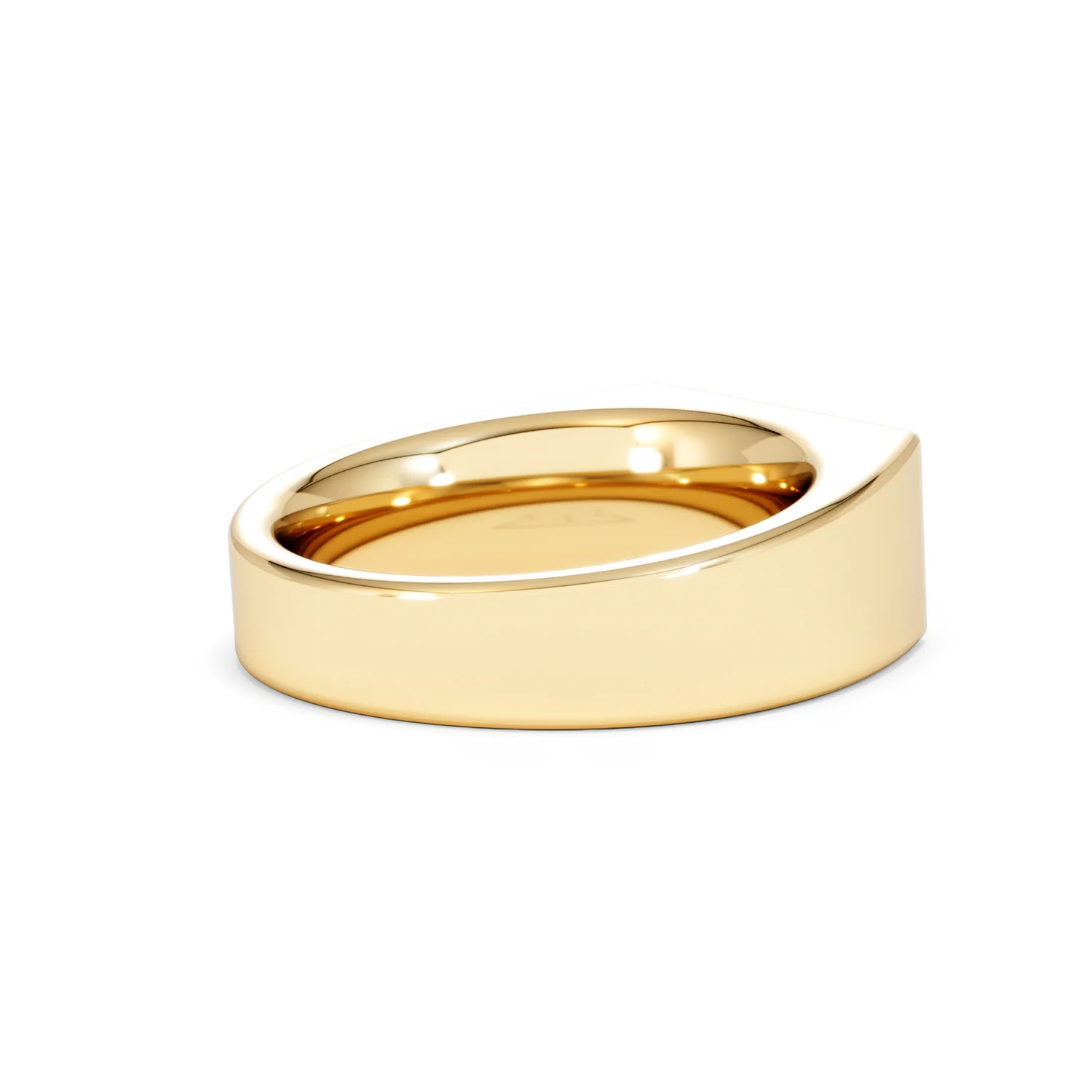 Crest 0.03ct Lab Diamond Men's Rectangle Signet Ring in 18K Yellow Gold Vermeil - Image 37