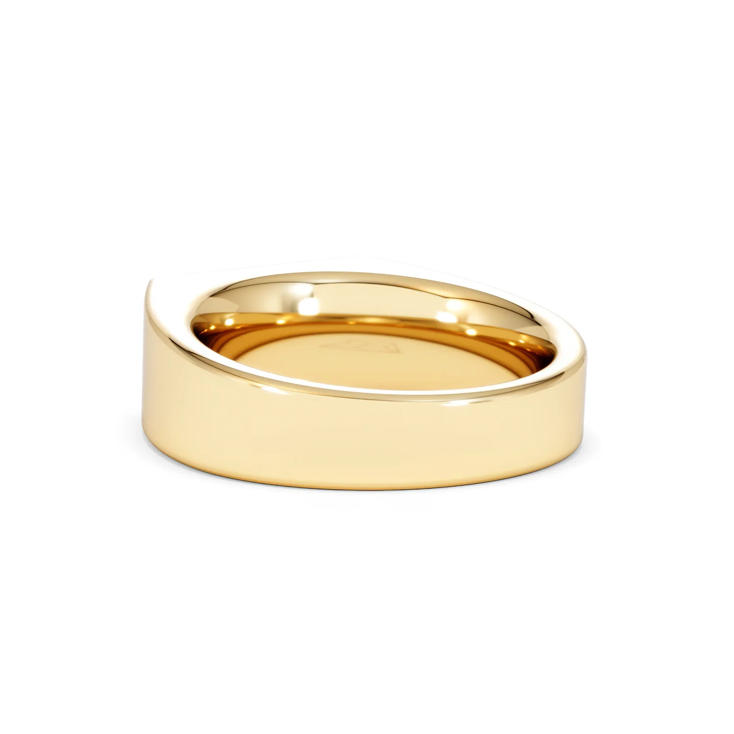 Crest 0.03ct Lab Diamond Men's Rectangle Signet Ring in 18K Yellow Gold Vermeil - Image 55
