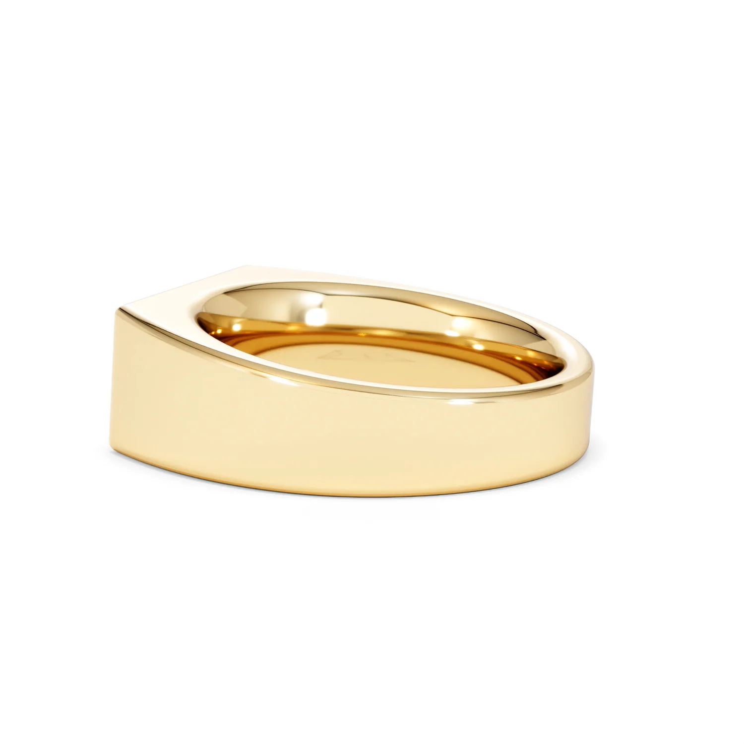 Crest 0.03ct Lab Diamond Men's Rectangle Signet Ring in 18K Yellow Gold Vermeil - Image 62