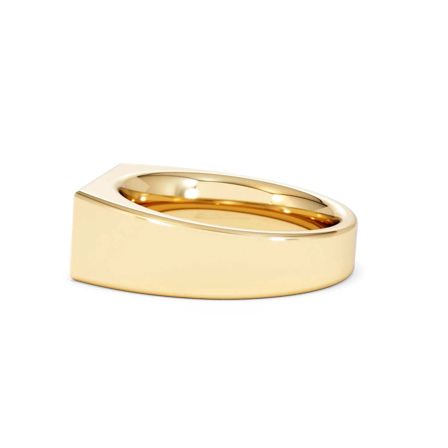 Crest 0.03ct Lab Diamond Men's Rectangle Signet Ring in 18K Yellow Gold Vermeil - Image 65