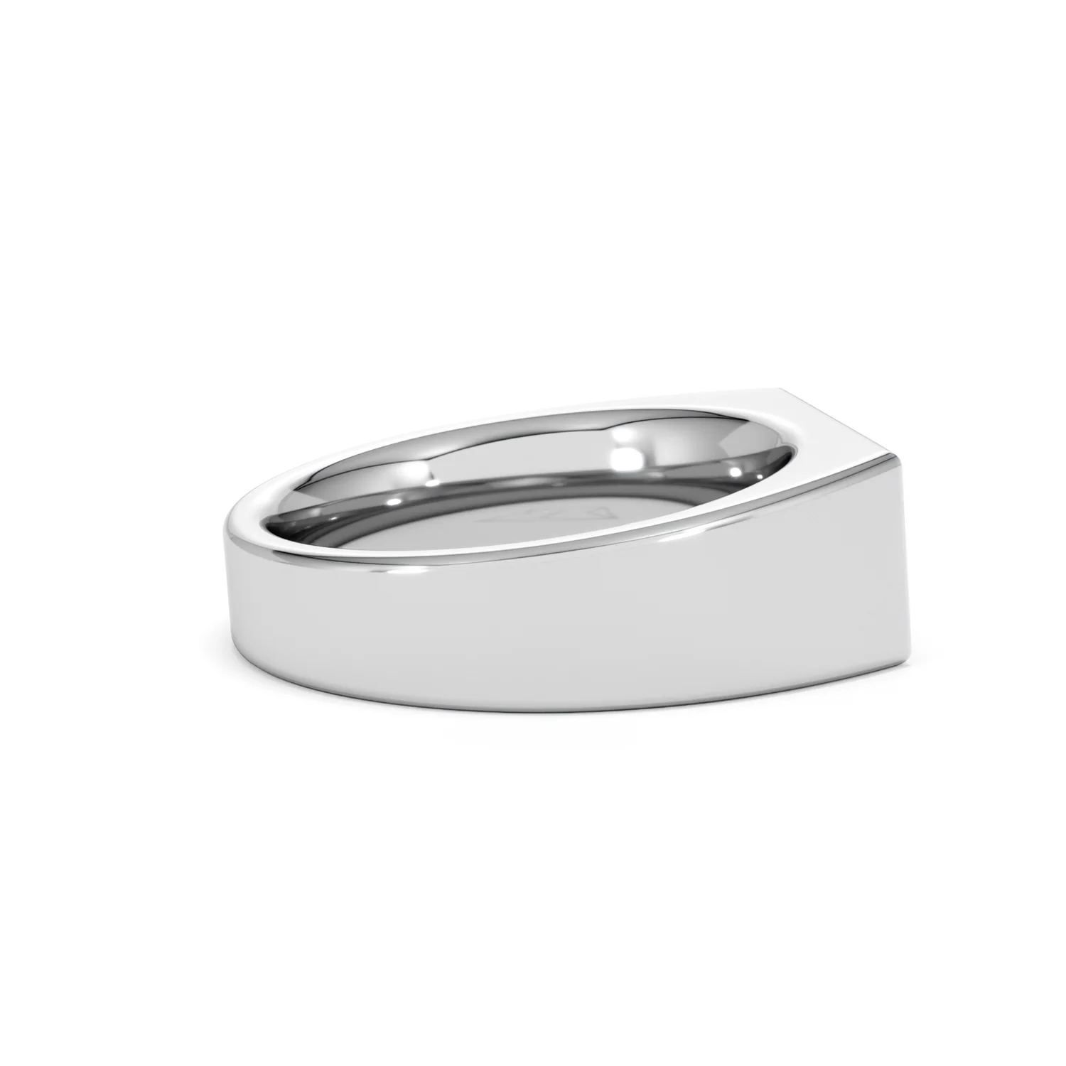 Crest 0.03ct Lab Diamond Men's Rectangle Signet Ring in Sterling Silver - Image 31