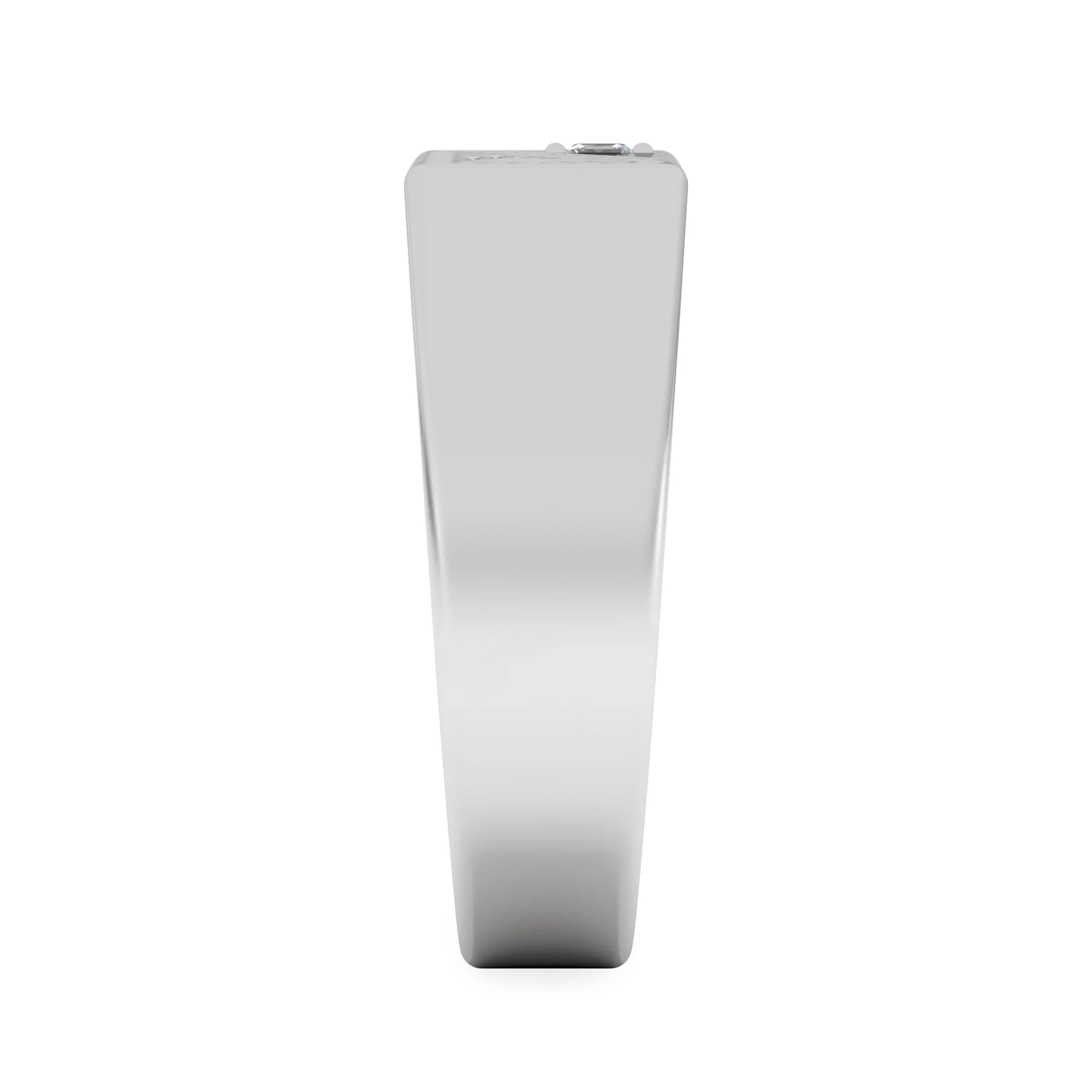 Crest 0.03ct Lab Diamond Men's Rectangle Signet Ring in Sterling Silver - Image 5
