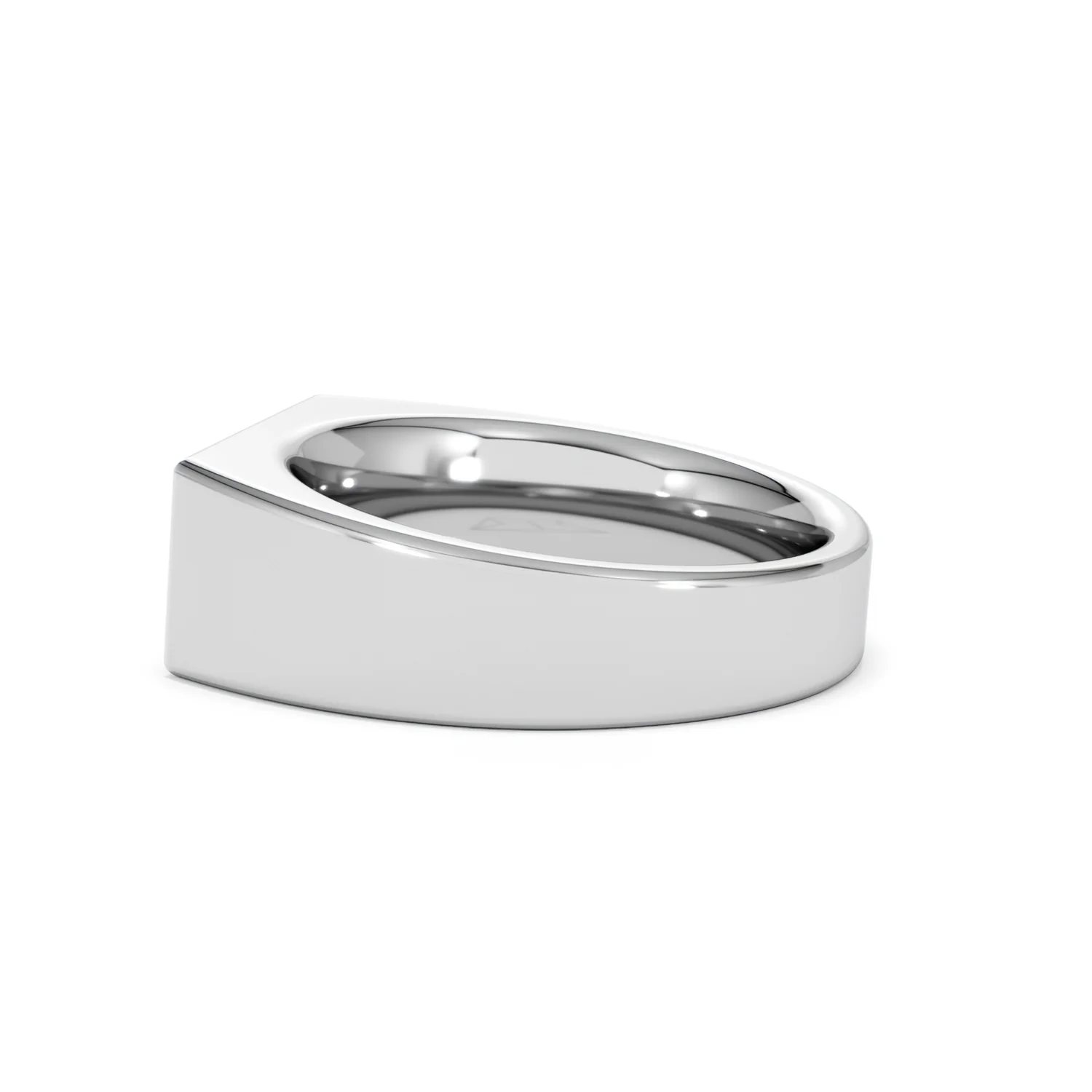 Crest 0.03ct Lab Diamond Men's Rectangle Signet Ring in Sterling Silver - Image 64