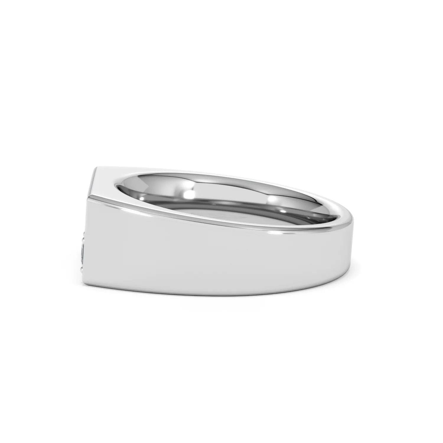 Crest 0.03ct Lab Diamond Men's Rectangle Signet Ring in Sterling Silver - Image 68