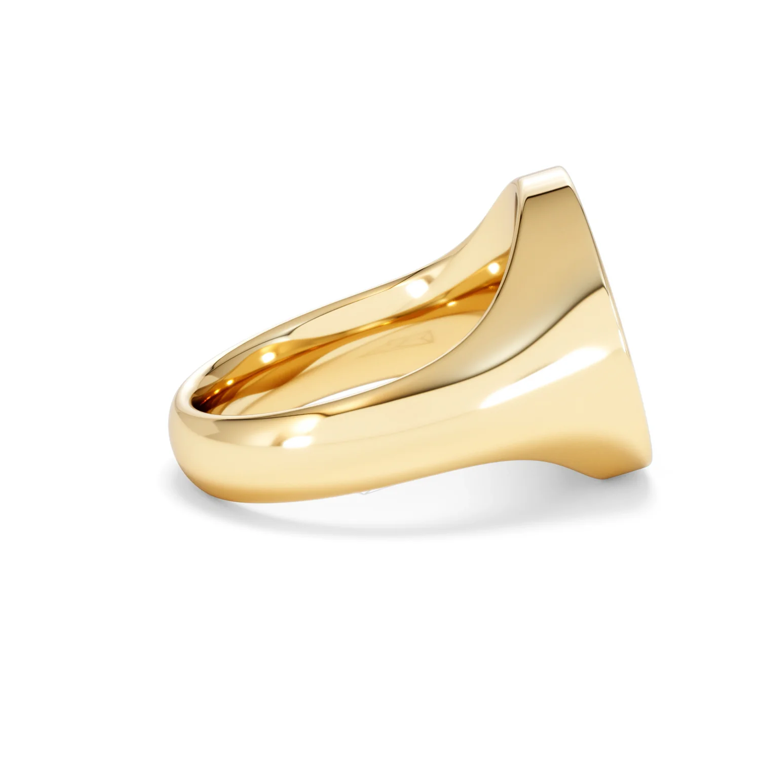 Crest 0.03ct Lab Diamond Men's Round Signet Ring in 18K Yellow Gold Vermeil - Image 29