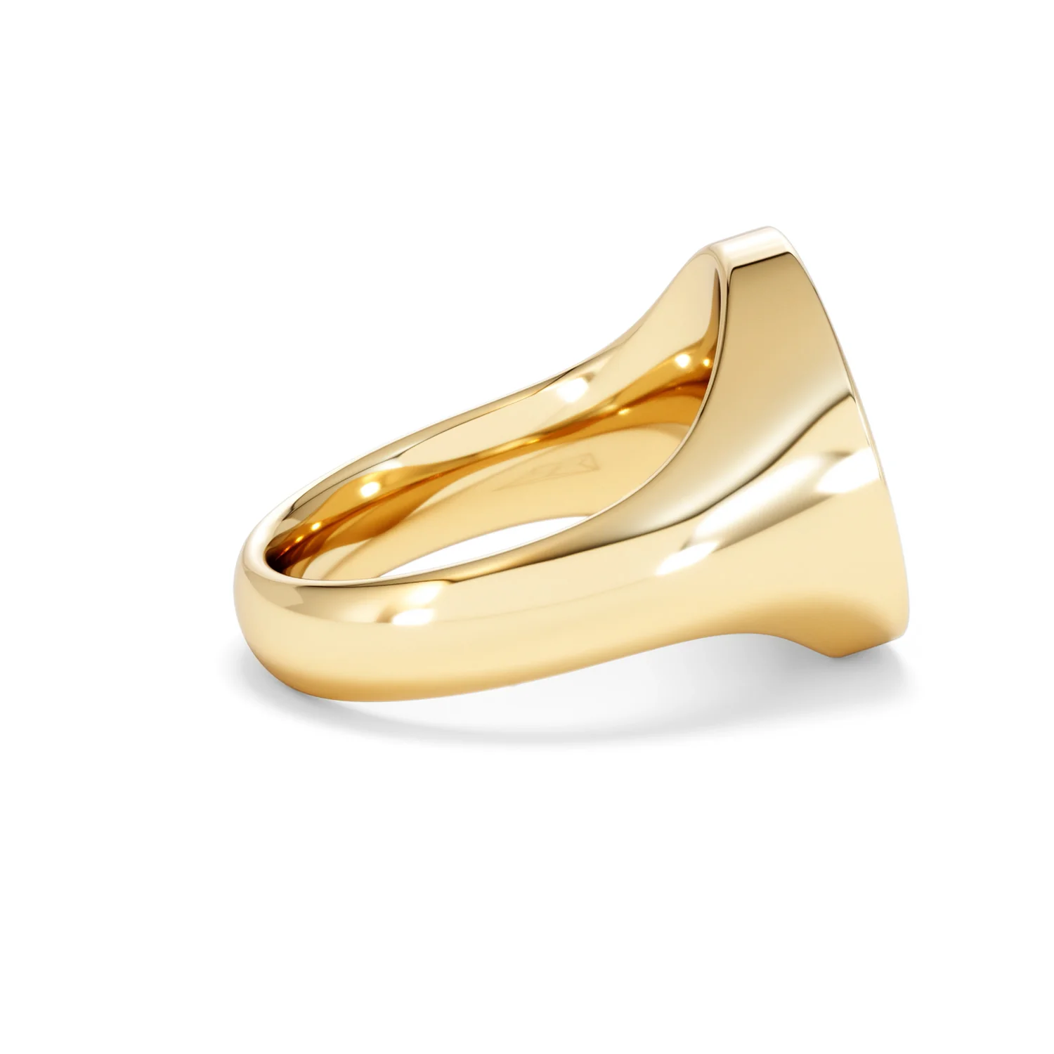 Crest 0.03ct Lab Diamond Men's Round Signet Ring in 18K Yellow Gold Vermeil - Image 30