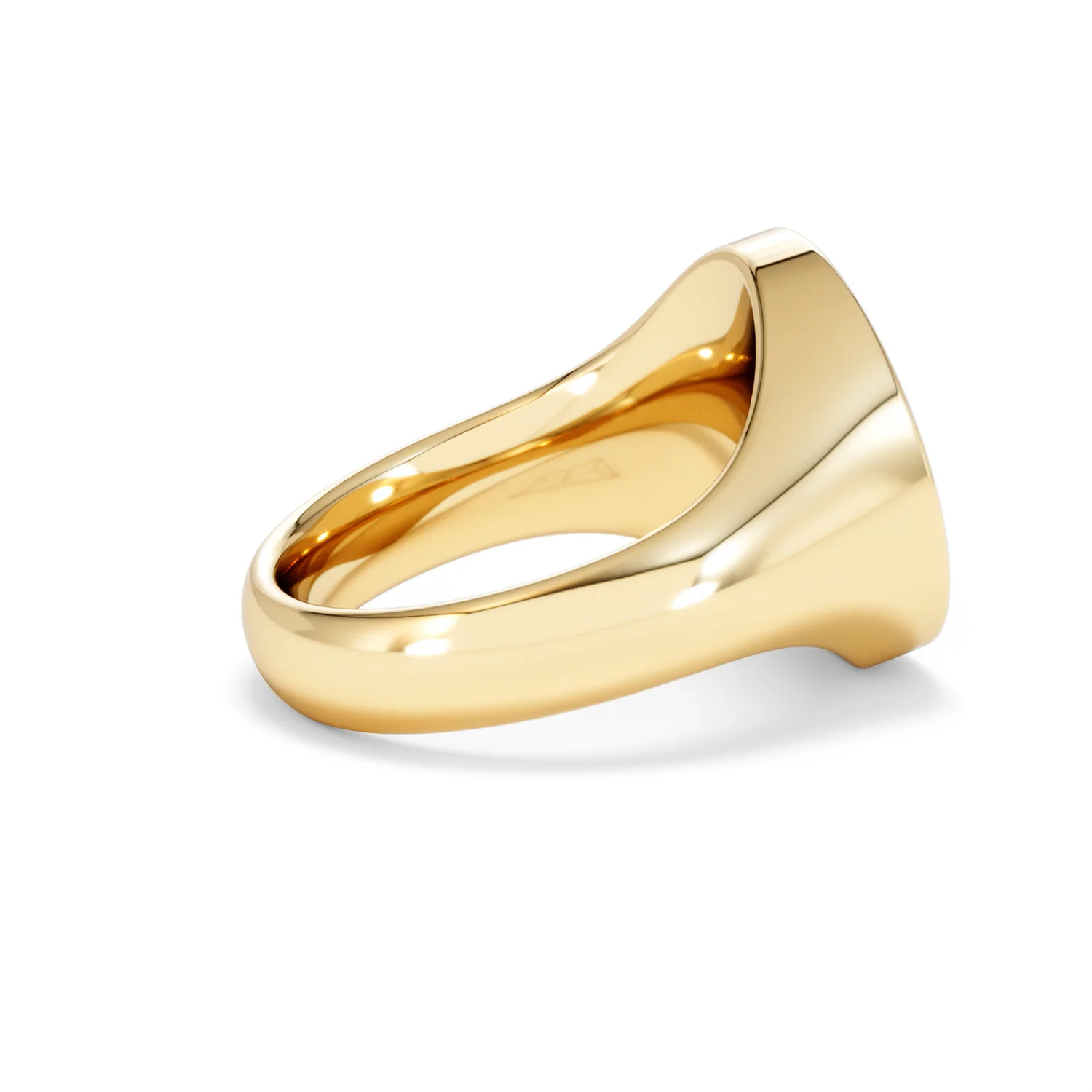 Crest 0.03ct Lab Diamond Men's Round Signet Ring in 18K Yellow Gold Vermeil - Image 32