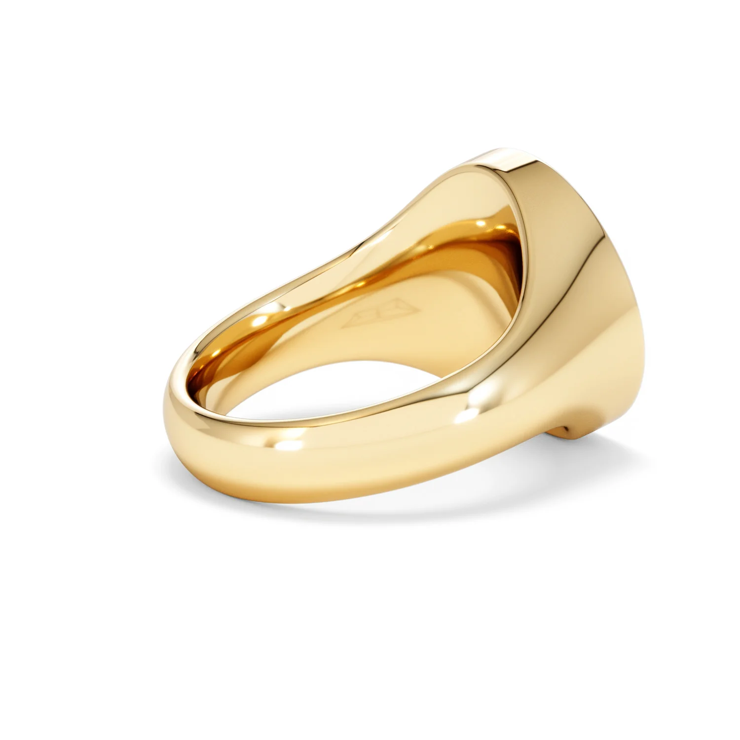 Crest 0.03ct Lab Diamond Men's Round Signet Ring in 18K Yellow Gold Vermeil - Image 35