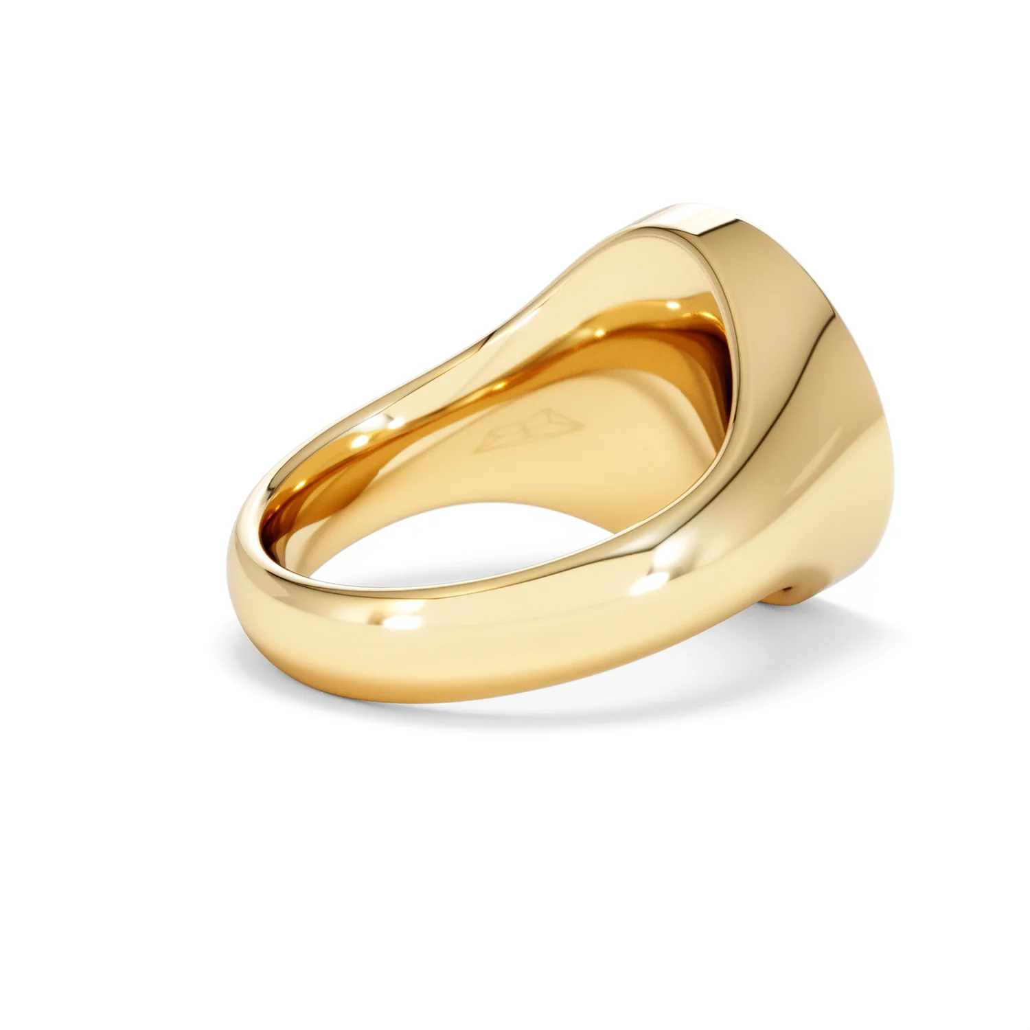 Crest 0.03ct Lab Diamond Men's Round Signet Ring in 18K Yellow Gold Vermeil - Image 36