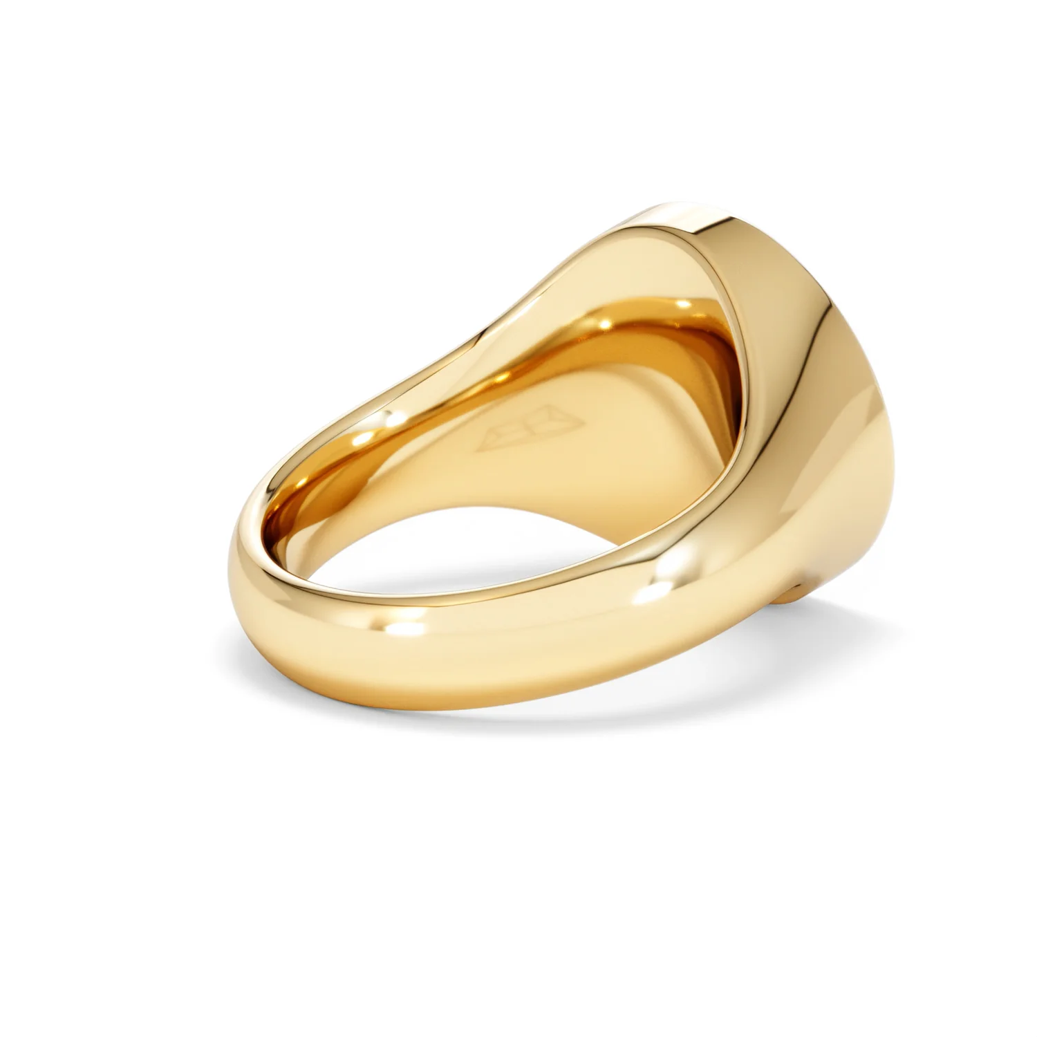 Crest 0.03ct Lab Diamond Men's Round Signet Ring in 18K Yellow Gold Vermeil - Image 37