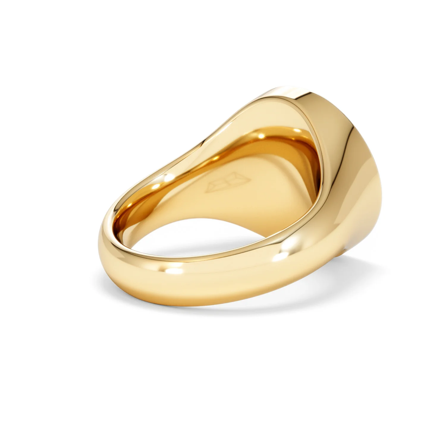 Crest 0.03ct Lab Diamond Men's Round Signet Ring in 18K Yellow Gold Vermeil - Image 38