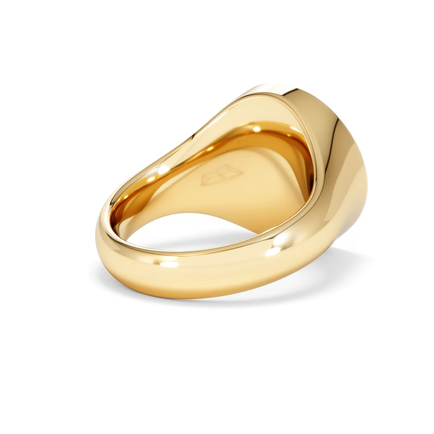 Crest 0.03ct Lab Diamond Men's Round Signet Ring in 18K Yellow Gold Vermeil - Image 39