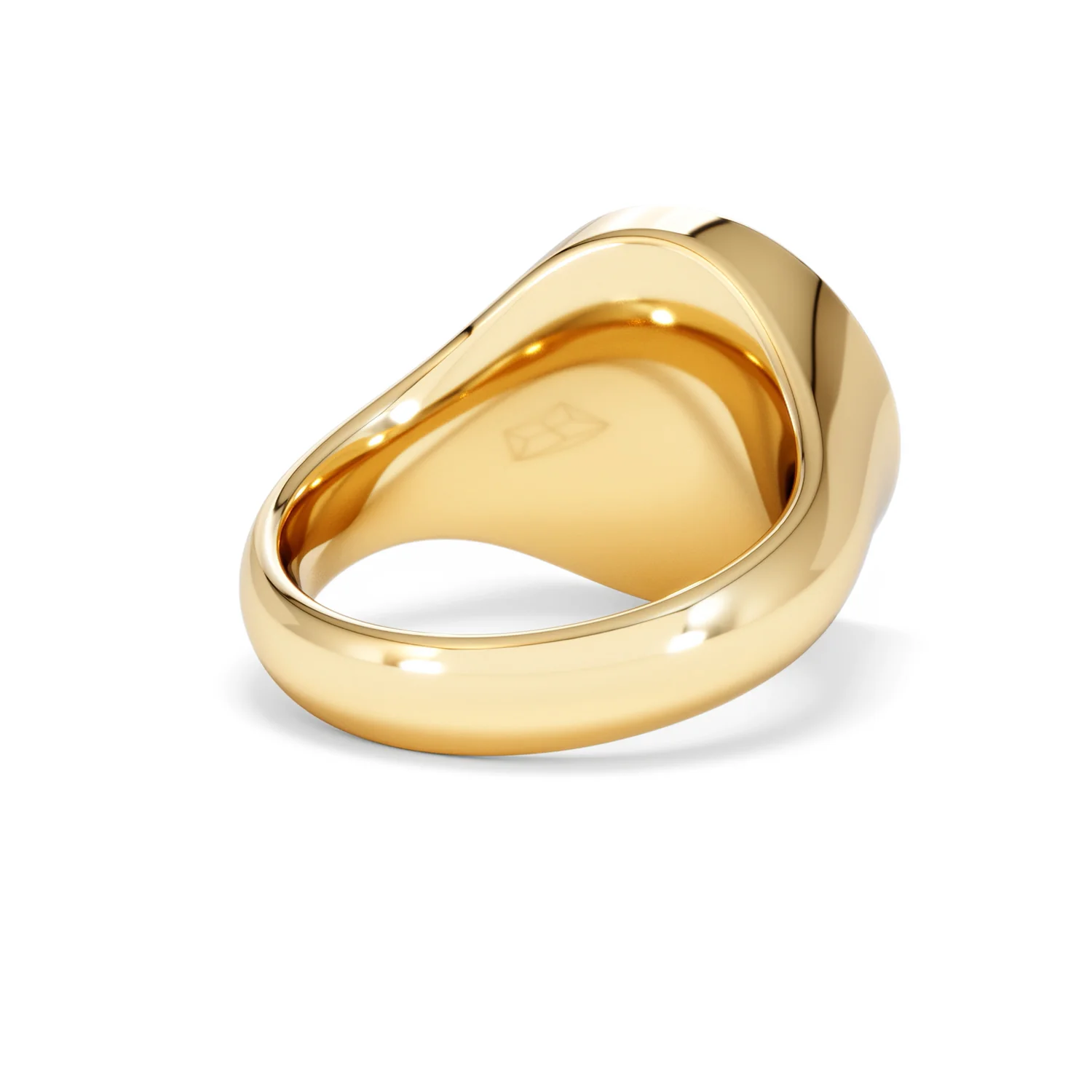 Crest 0.03ct Lab Diamond Men's Round Signet Ring in 18K Yellow Gold Vermeil - Image 41