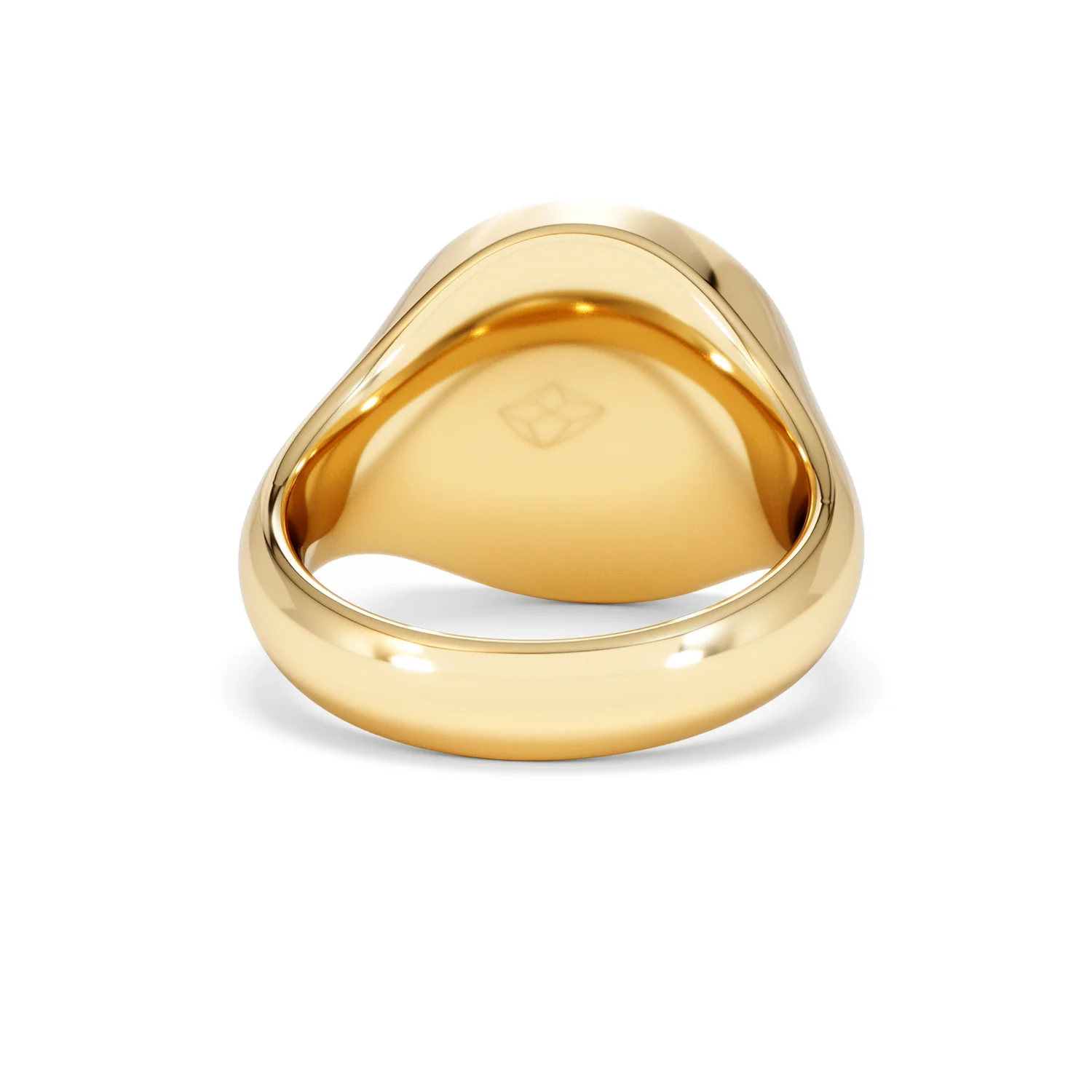 Crest 0.03ct Lab Diamond Men's Round Signet Ring in 18K Yellow Gold Vermeil - Image 46