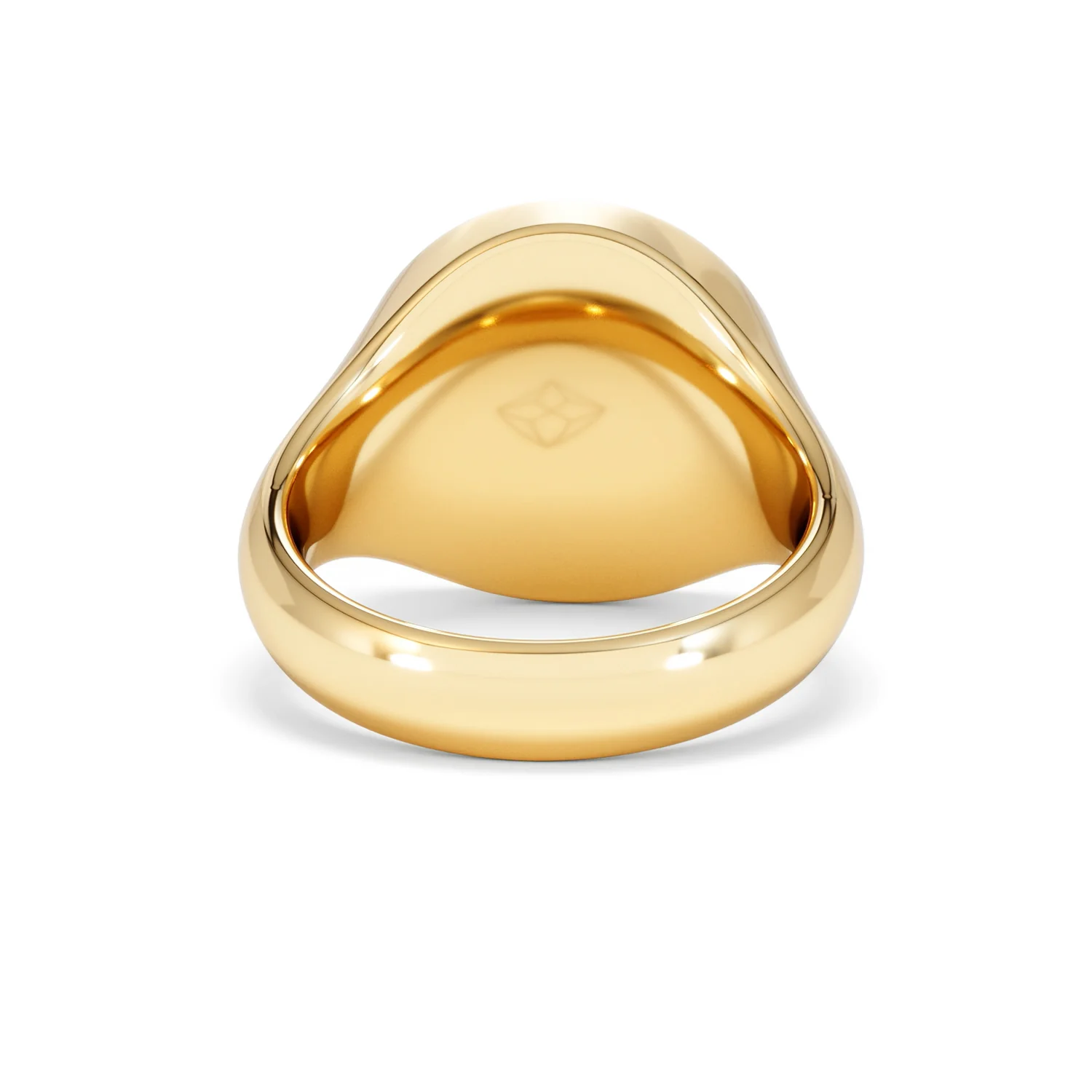 Crest 0.03ct Lab Diamond Men's Round Signet Ring in 18K Yellow Gold Vermeil - Image 47