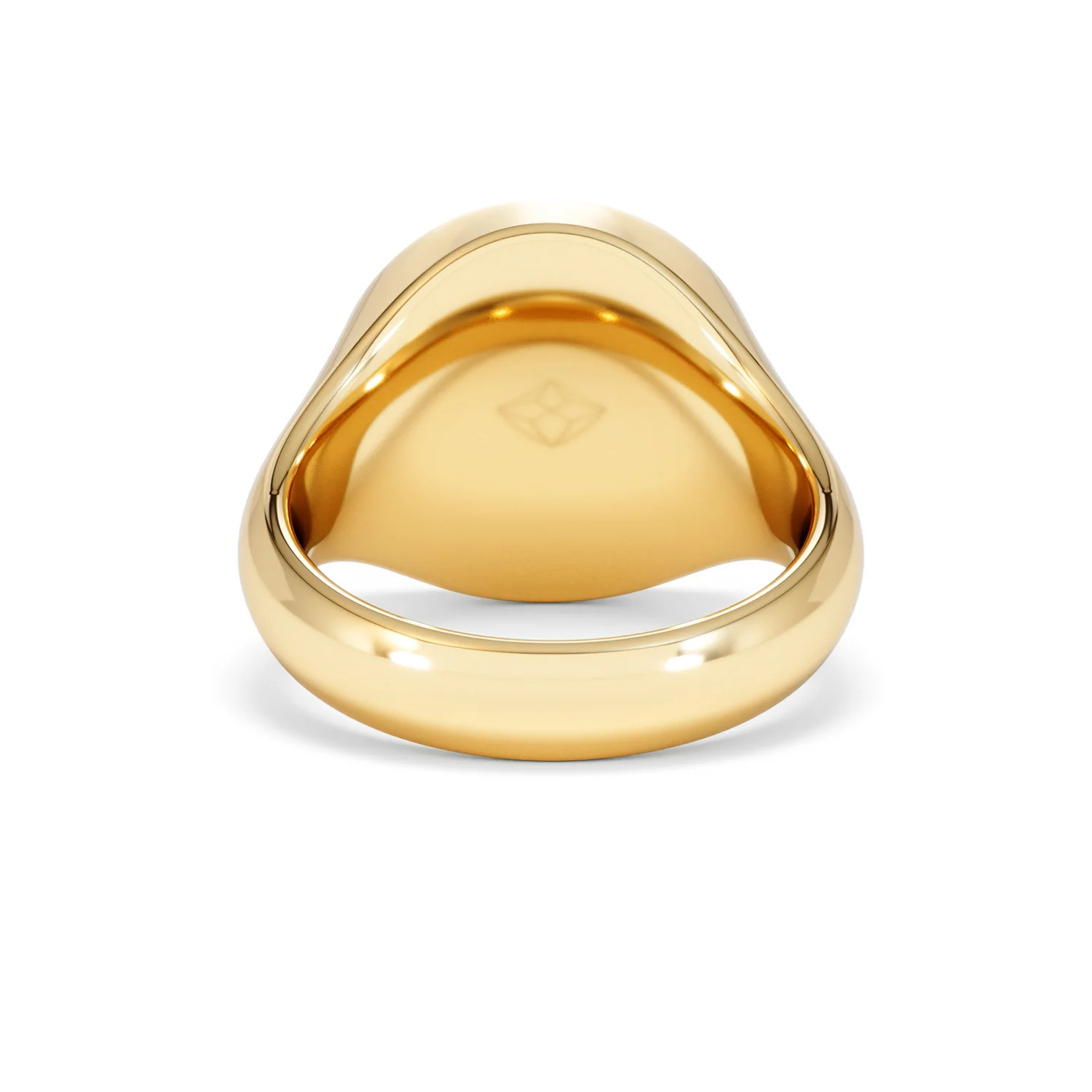 Crest 0.03ct Lab Diamond Men's Round Signet Ring in 18K Yellow Gold Vermeil - Image 48