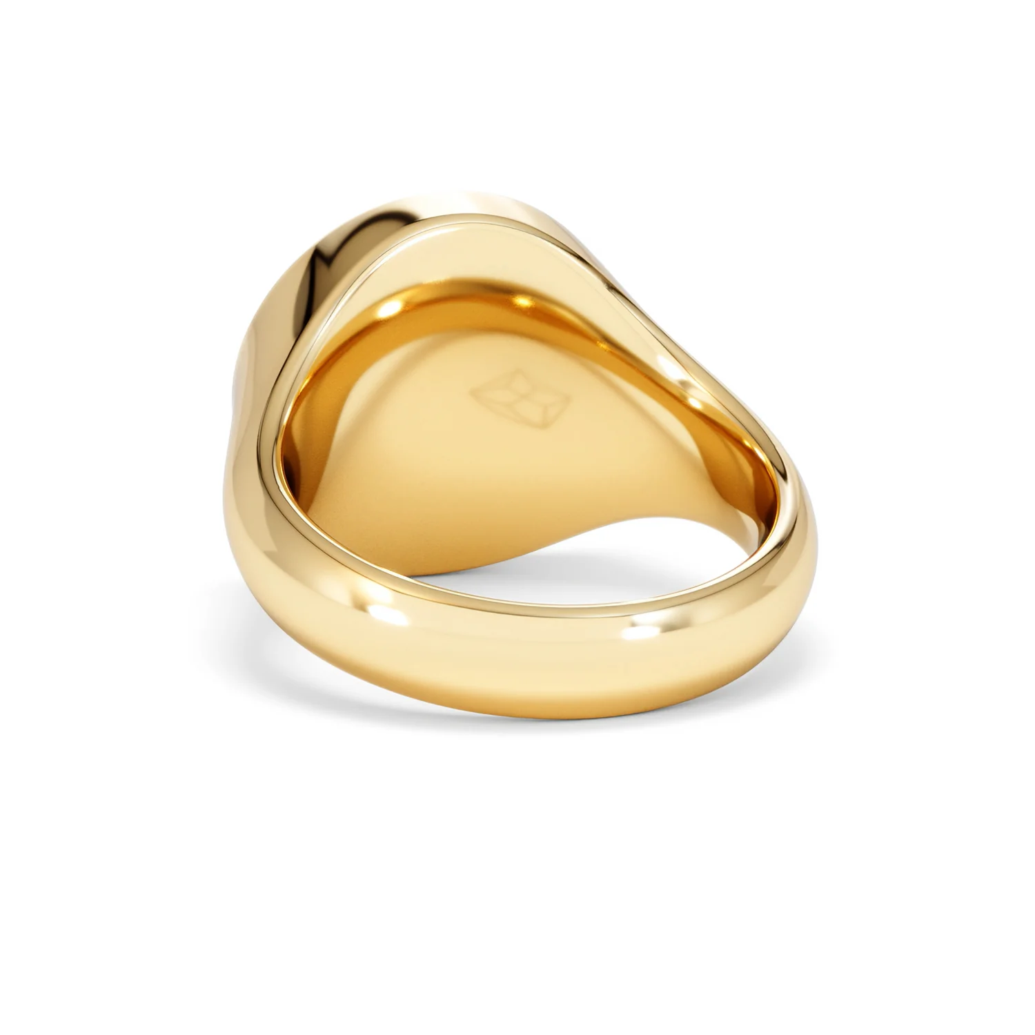 Crest 0.03ct Lab Diamond Men's Round Signet Ring in 18K Yellow Gold Vermeil - Image 52