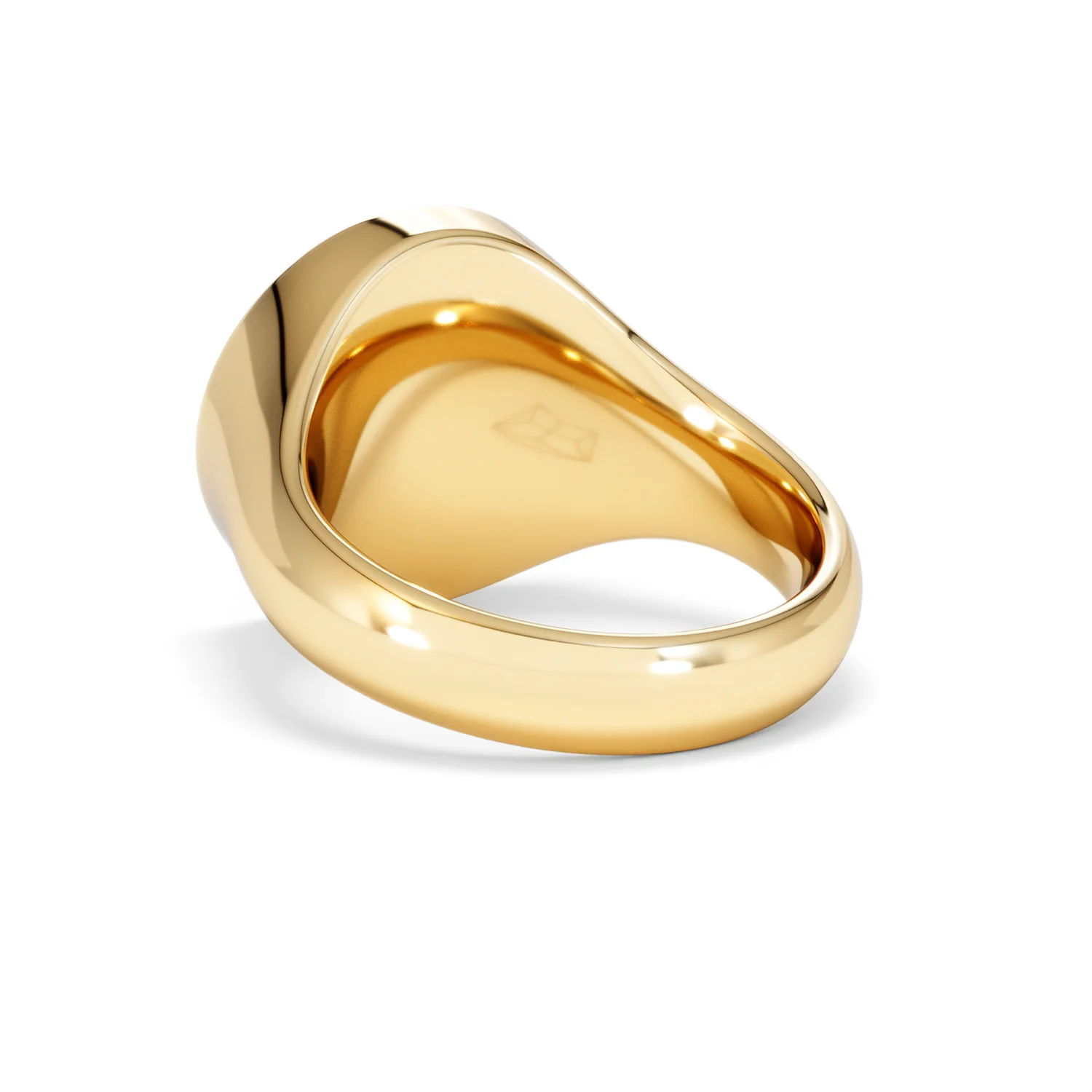 Crest 0.03ct Lab Diamond Men's Round Signet Ring in 18K Yellow Gold Vermeil - Image 55
