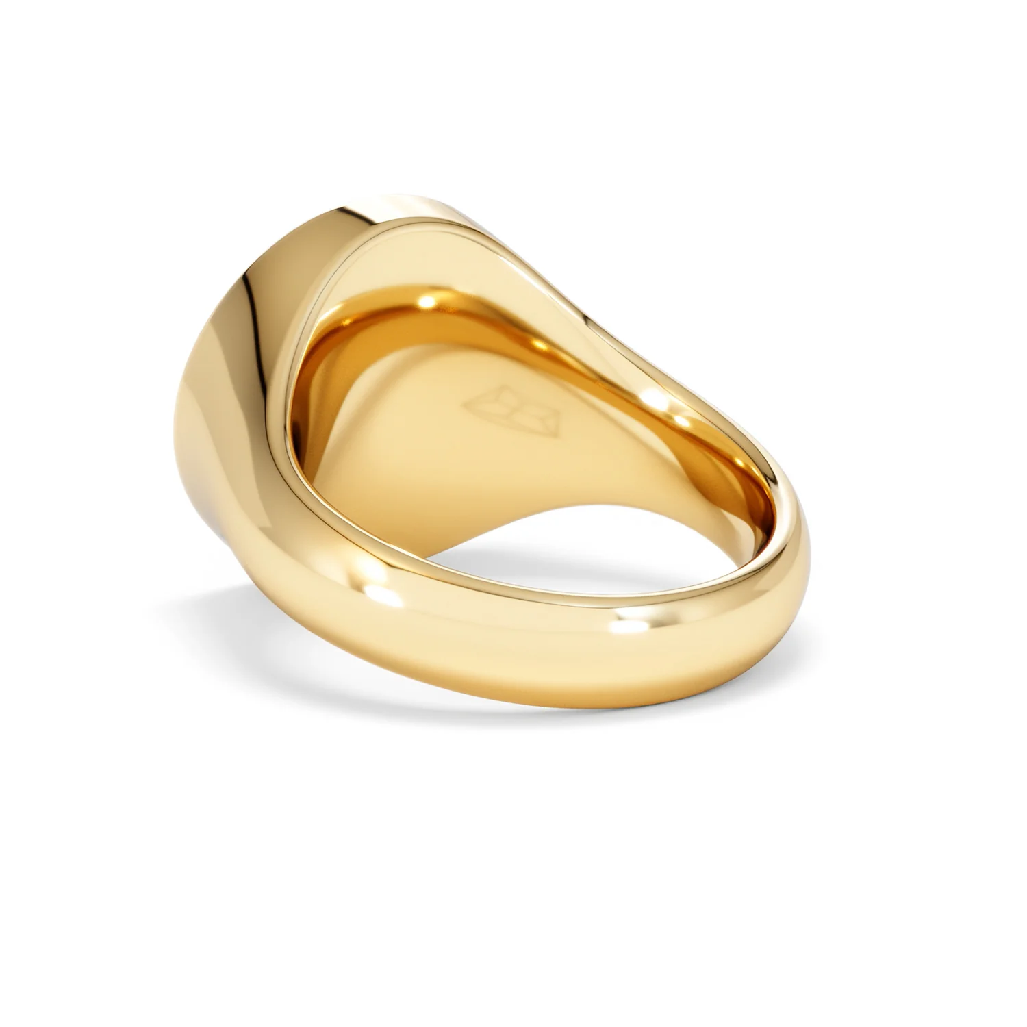 Crest 0.03ct Lab Diamond Men's Round Signet Ring in 18K Yellow Gold Vermeil - Image 56
