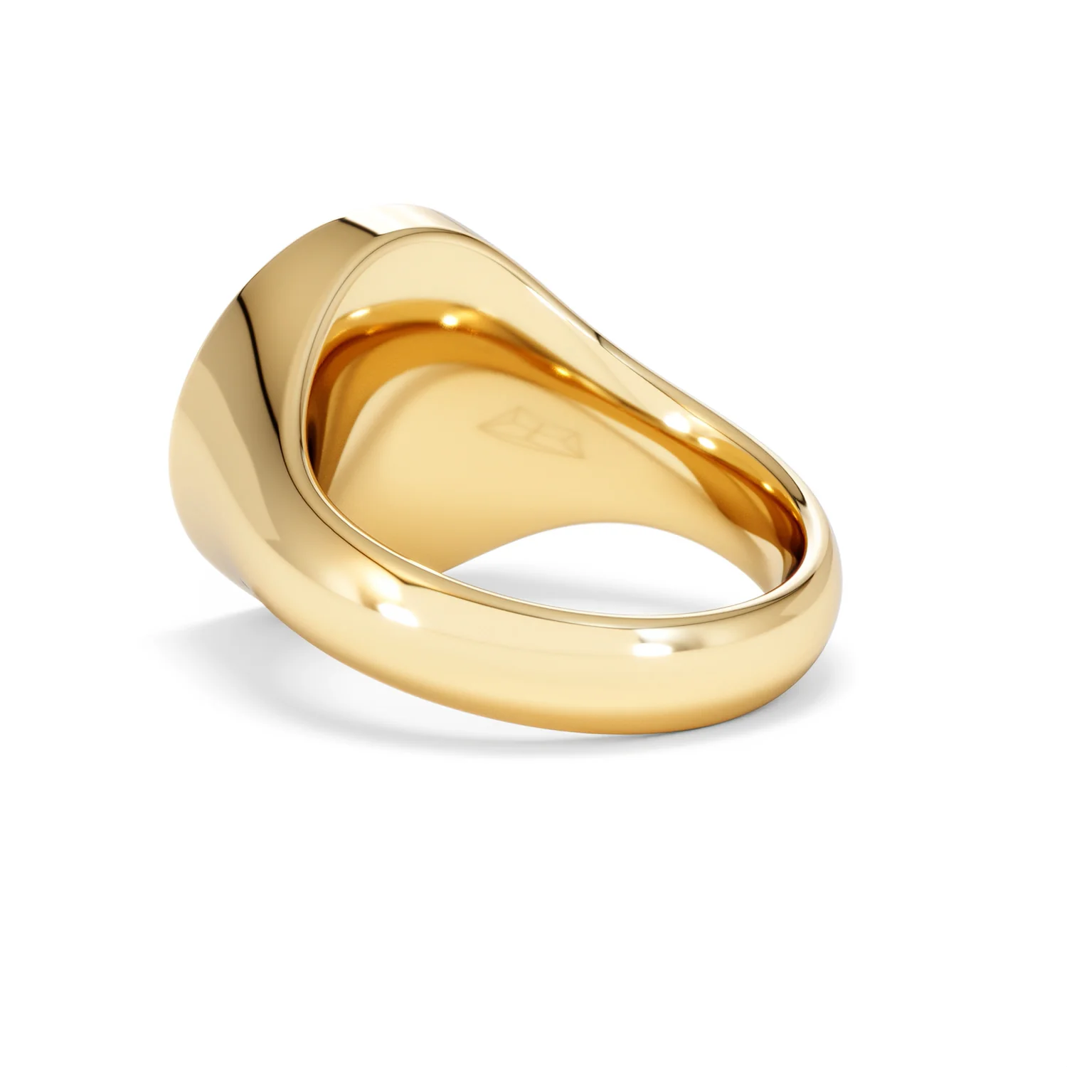 Crest 0.03ct Lab Diamond Men's Round Signet Ring in 18K Yellow Gold Vermeil - Image 57