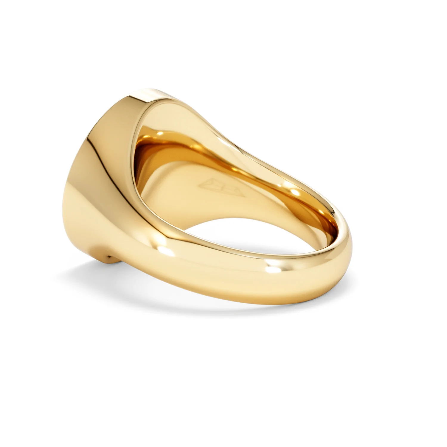 Crest 0.03ct Lab Diamond Men's Round Signet Ring in 18K Yellow Gold Vermeil - Image 60
