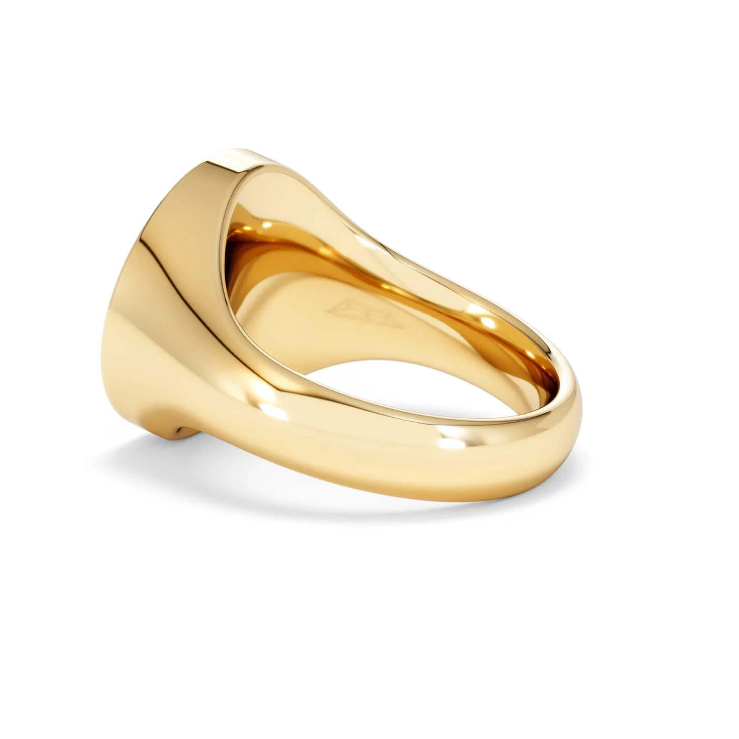 Crest 0.03ct Lab Diamond Men's Round Signet Ring in 18K Yellow Gold Vermeil - Image 61